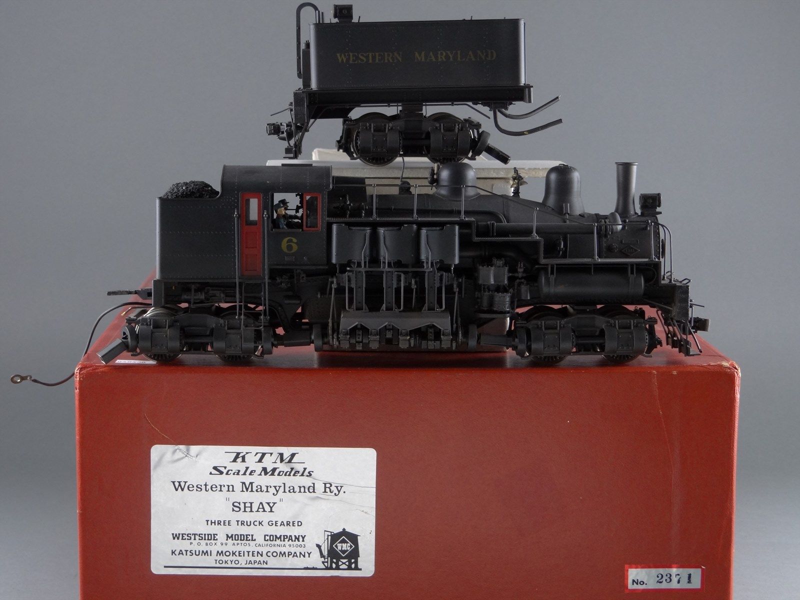 O 2-Rail Brass WMC Westside WM Western Maryland 3-Truck Shay #6