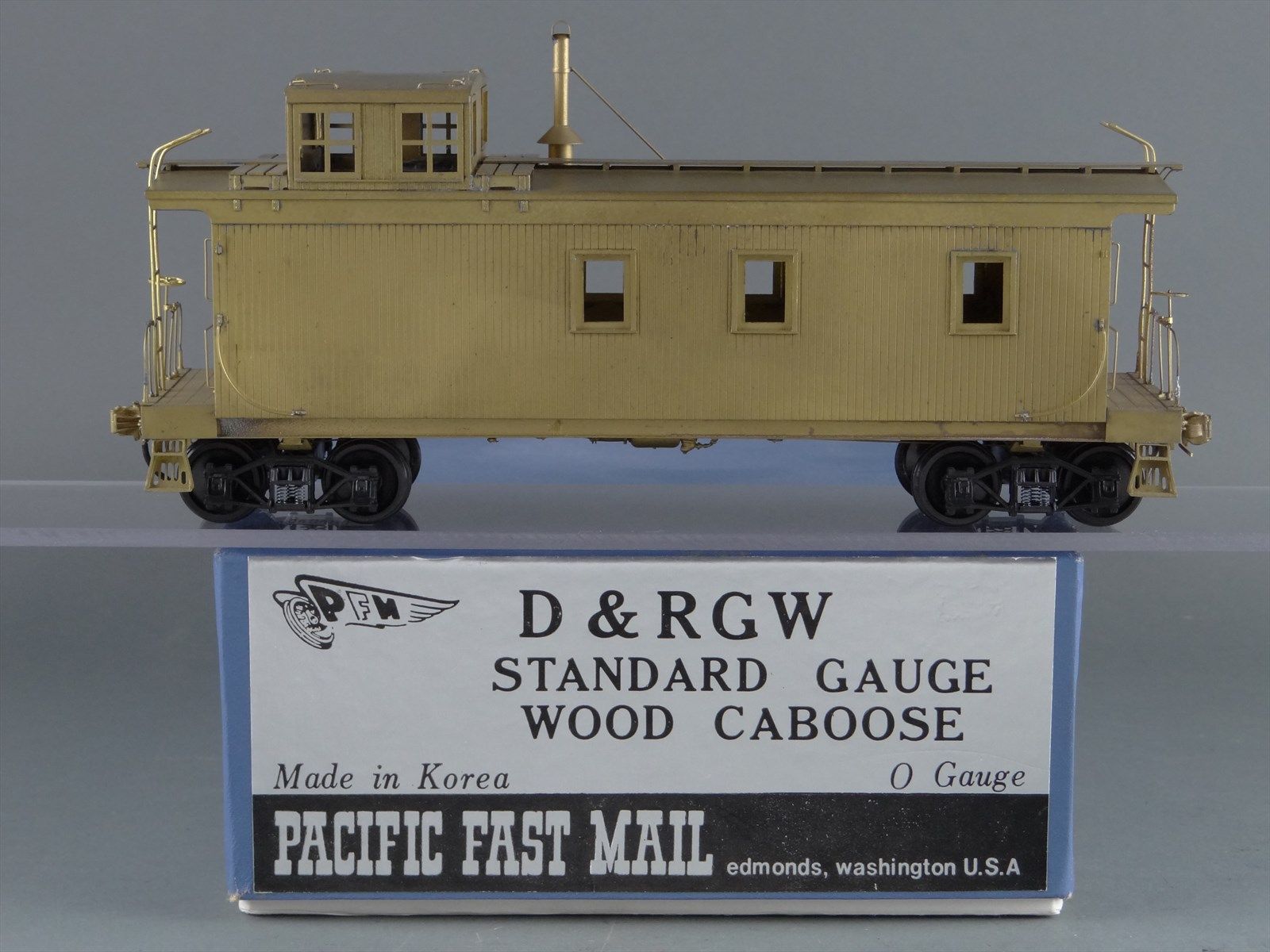 O Scale 2-Rail Brass PFM D&RGW Rio Grande Wood Caboose