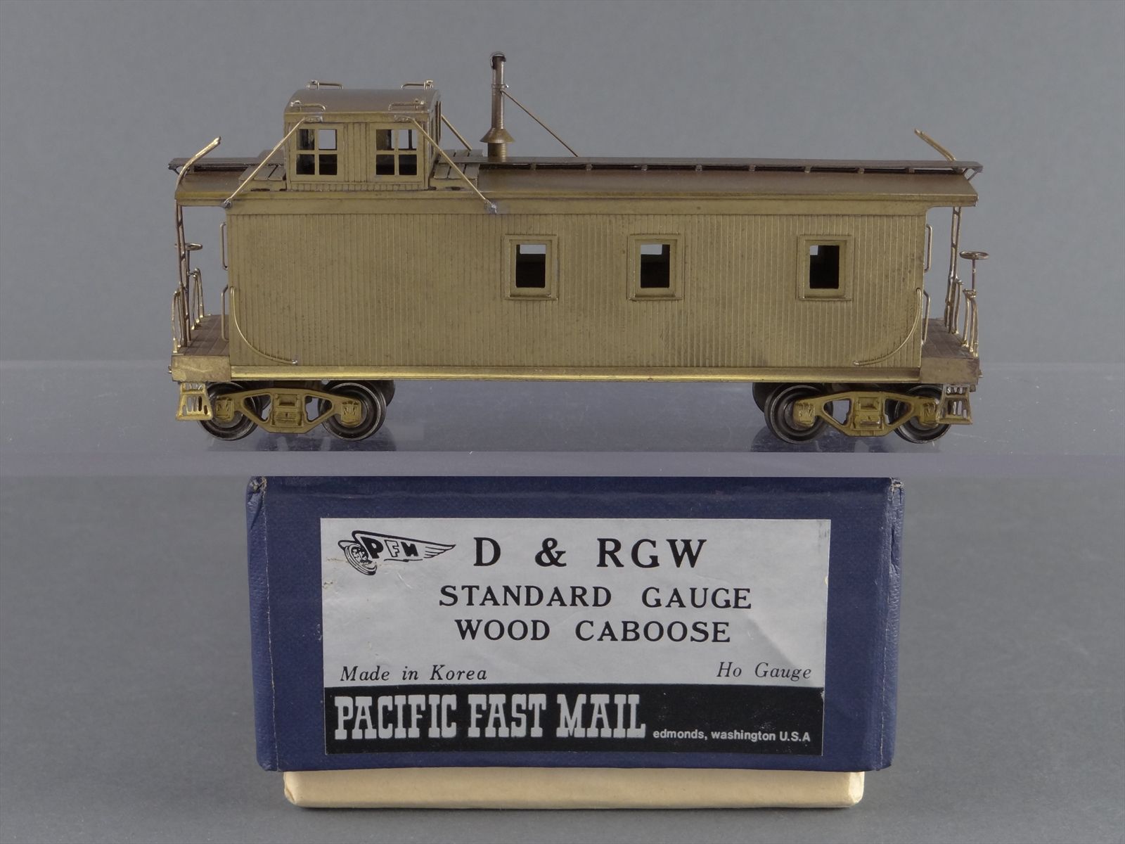 HO Brass Model Train PFM Pacific Fast Mail D&RGW Rio Grande Wood Caboose
