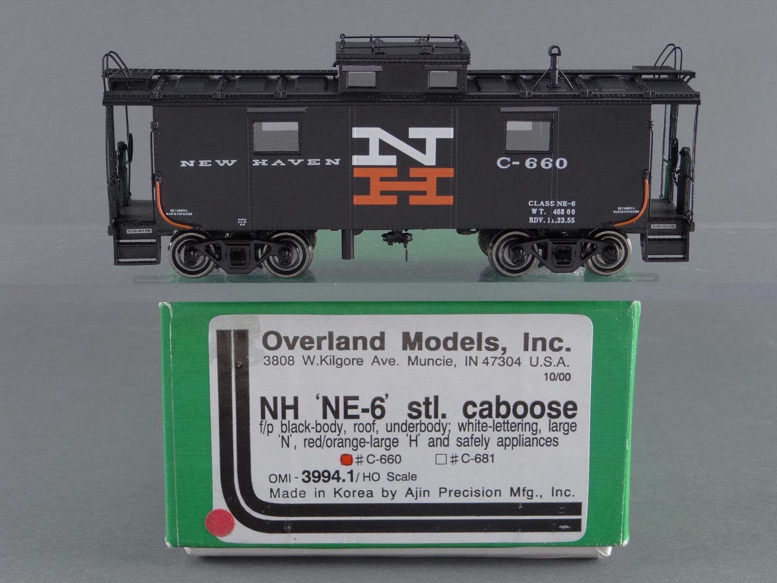 HO Brass Model Train OMI 3994.1 Overland NH New Haven NE6 Caboose