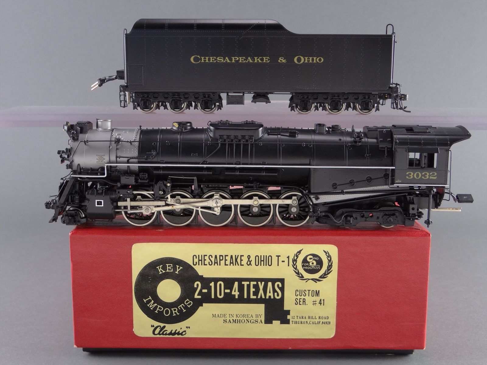 HO Brass Model Train - KEY CS #41 C&O 2-10-4 T-1 Texas #3032 - 1985 Run
