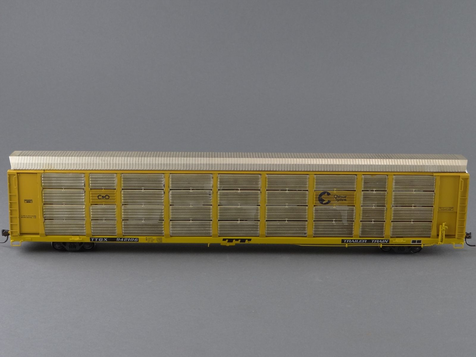 Ho Scale Auto Racks HO Brass Model Train - OMI 3078.1 C&O Portec Bi-Level Auto Rack ...