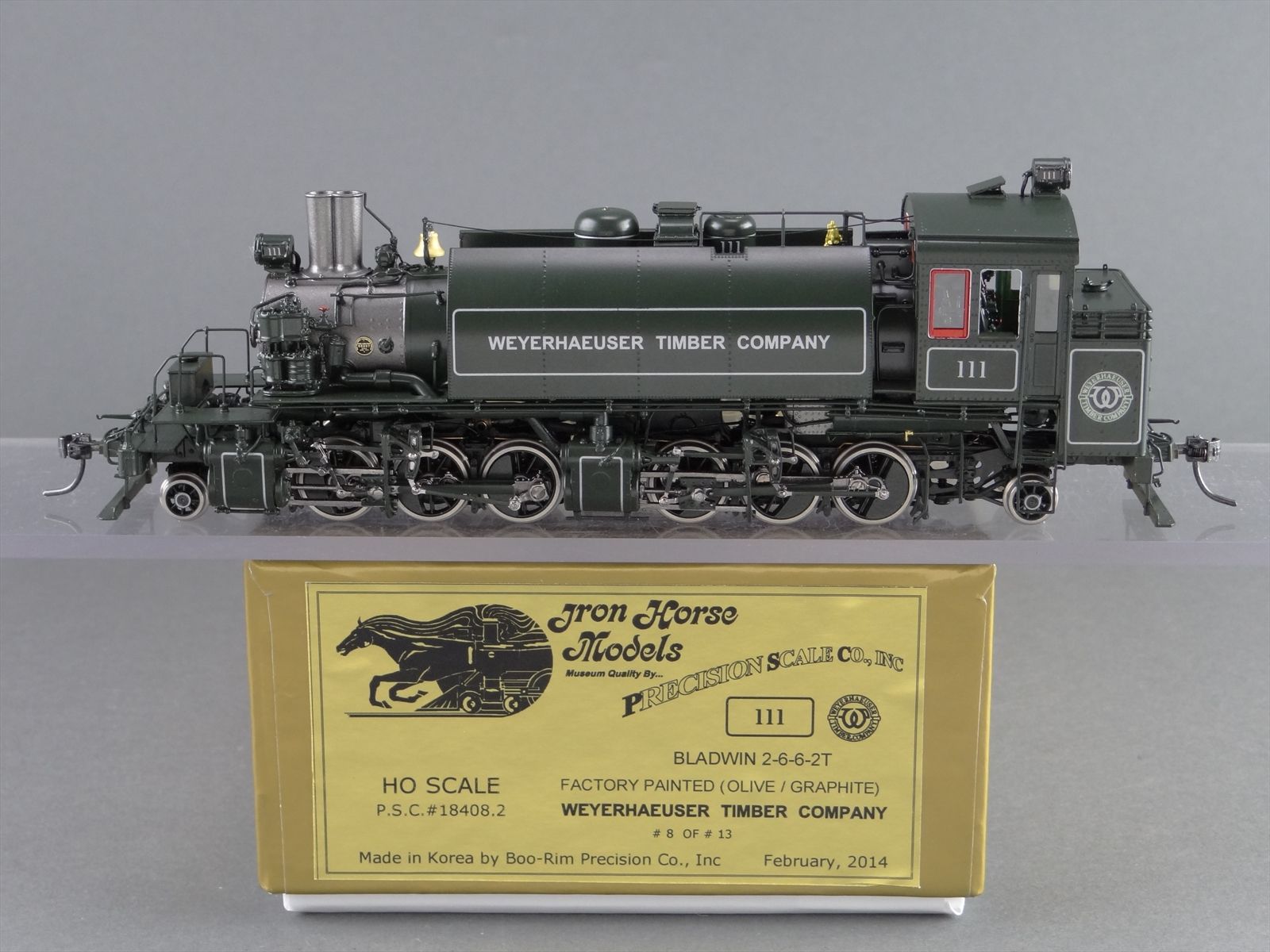 HO Brass Model Train - PSC Baldwin 2-6-6-2T WEYERHAEUSER #111