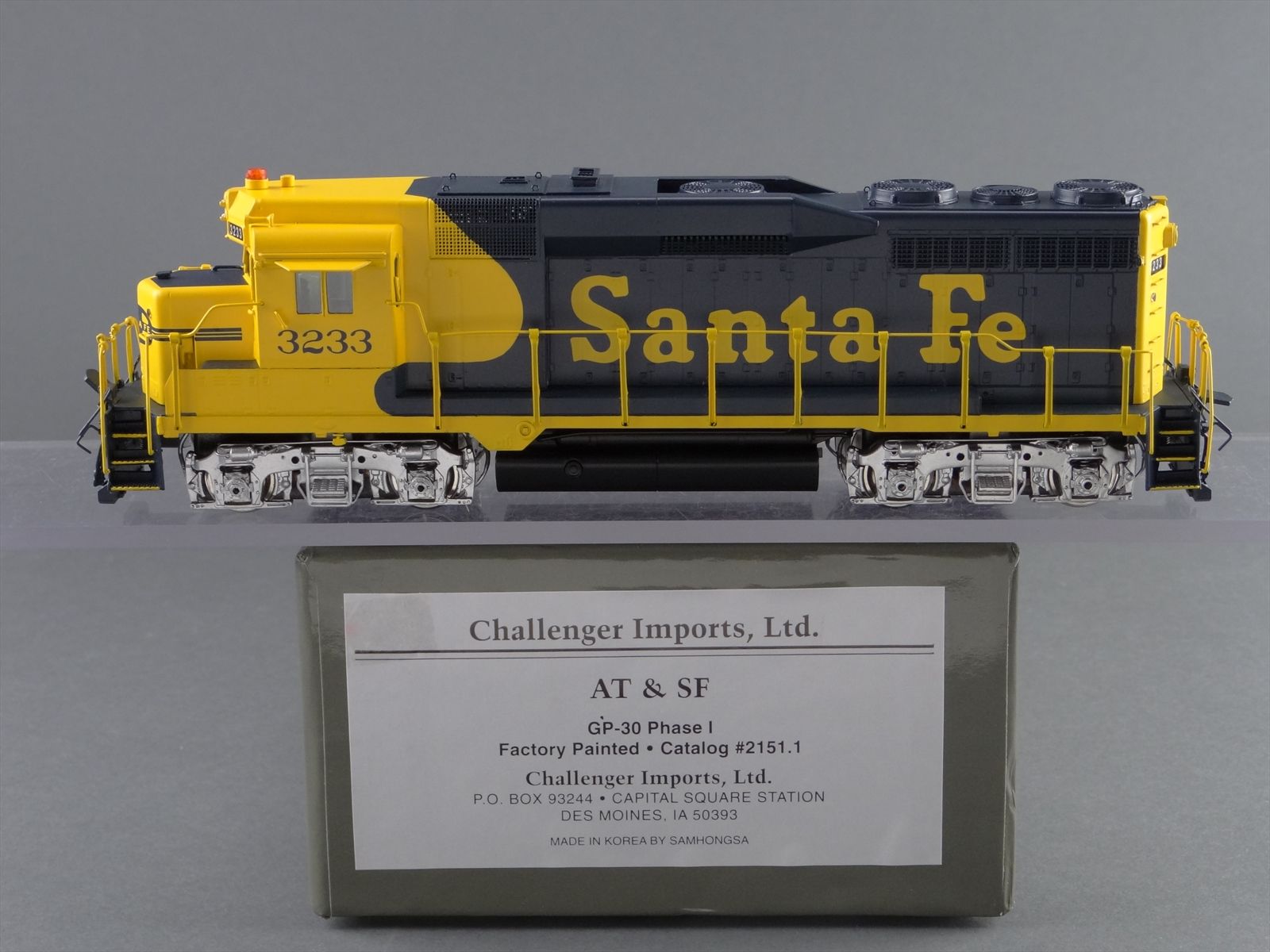 HO Brass Model Train - CIL 2151.1 ATSF Santa Fe GP-30 Phase 1 #3233 w ...