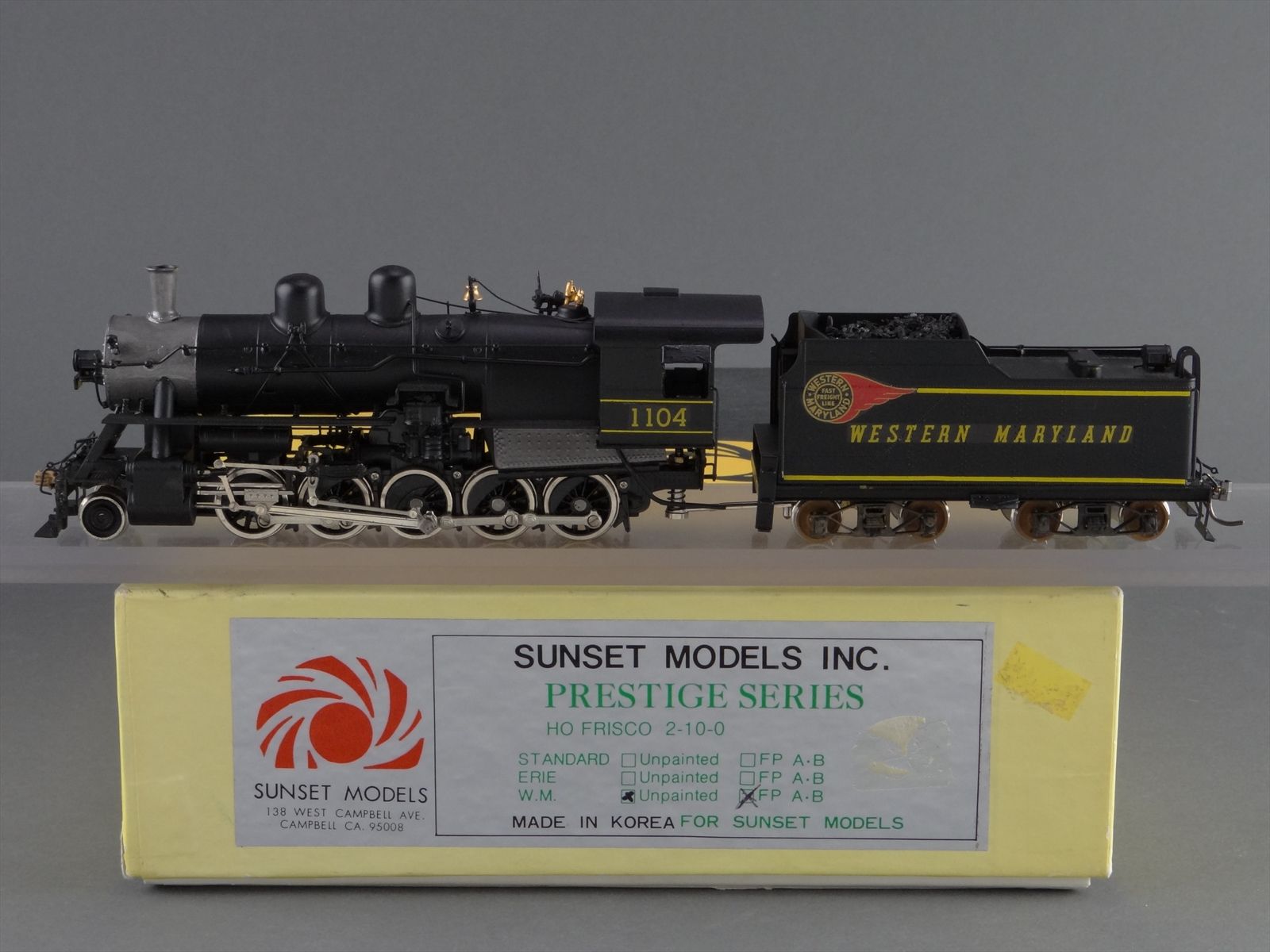 Wm Rc Models HO Brass Model Train - Sunset Models WM Western Maryland 2-10-0 I-1 ...