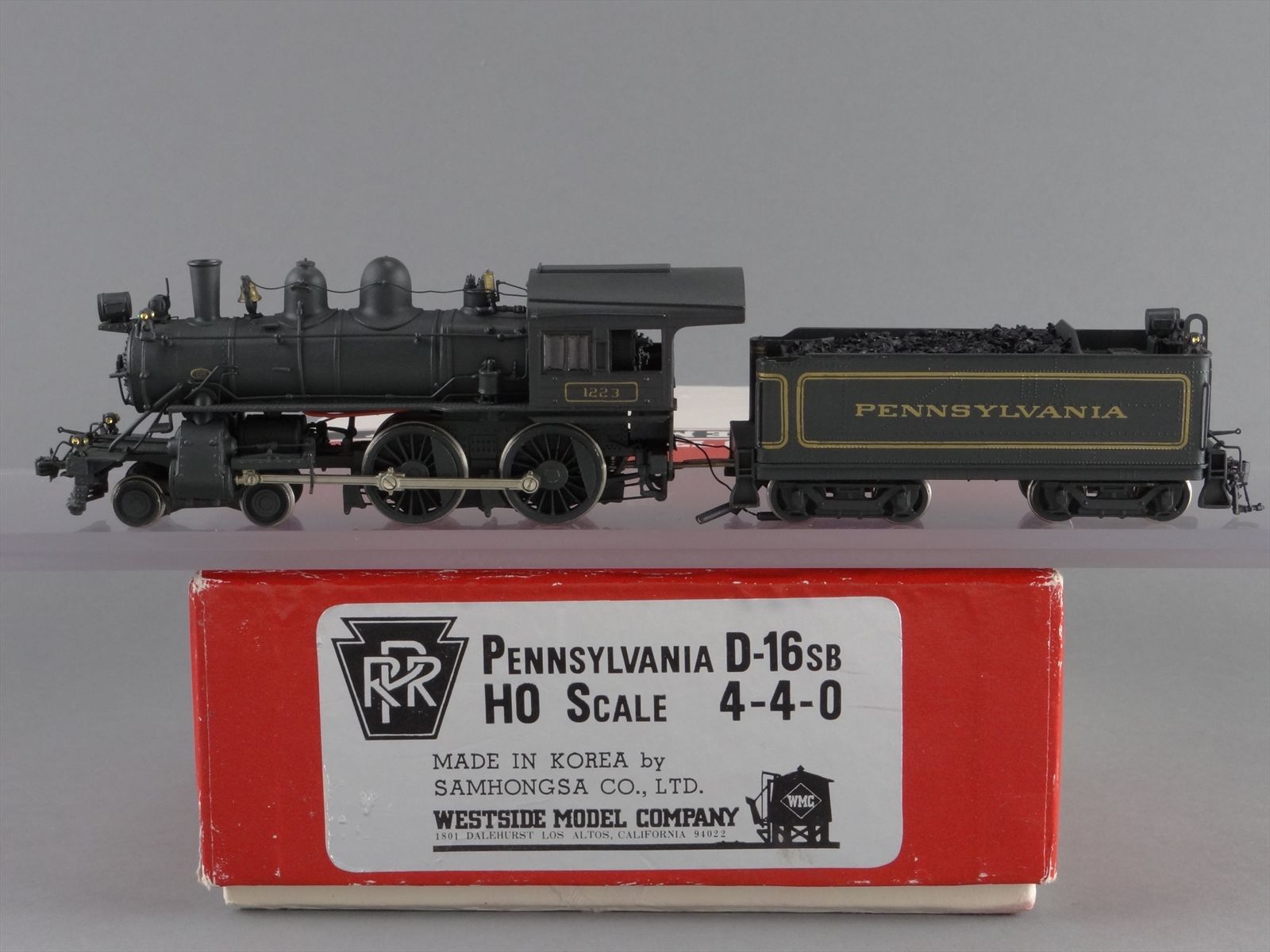 HO Brass Model Train - WMC PRR Pennsylvania D-16sb 4-4-0 #1223