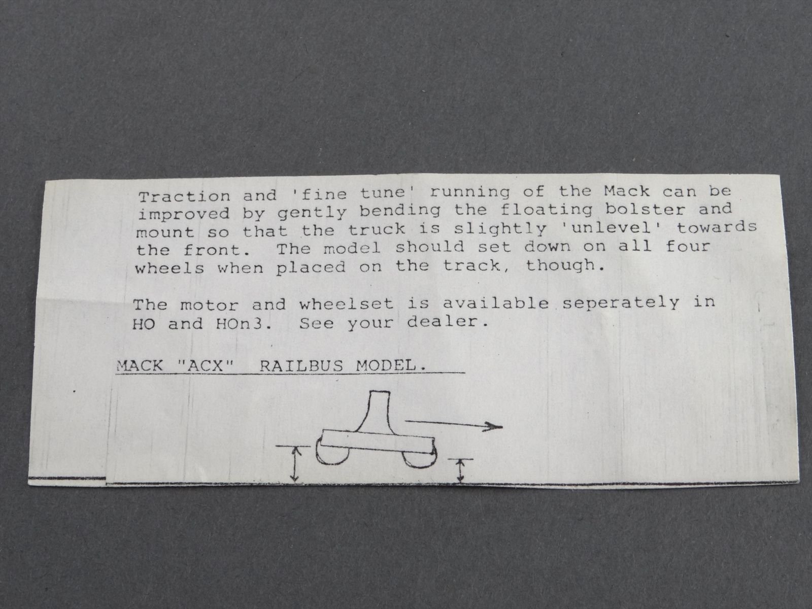 HO Brass Model Train - PSC 15230 Mack Railbus Type ACX - Self Propelled