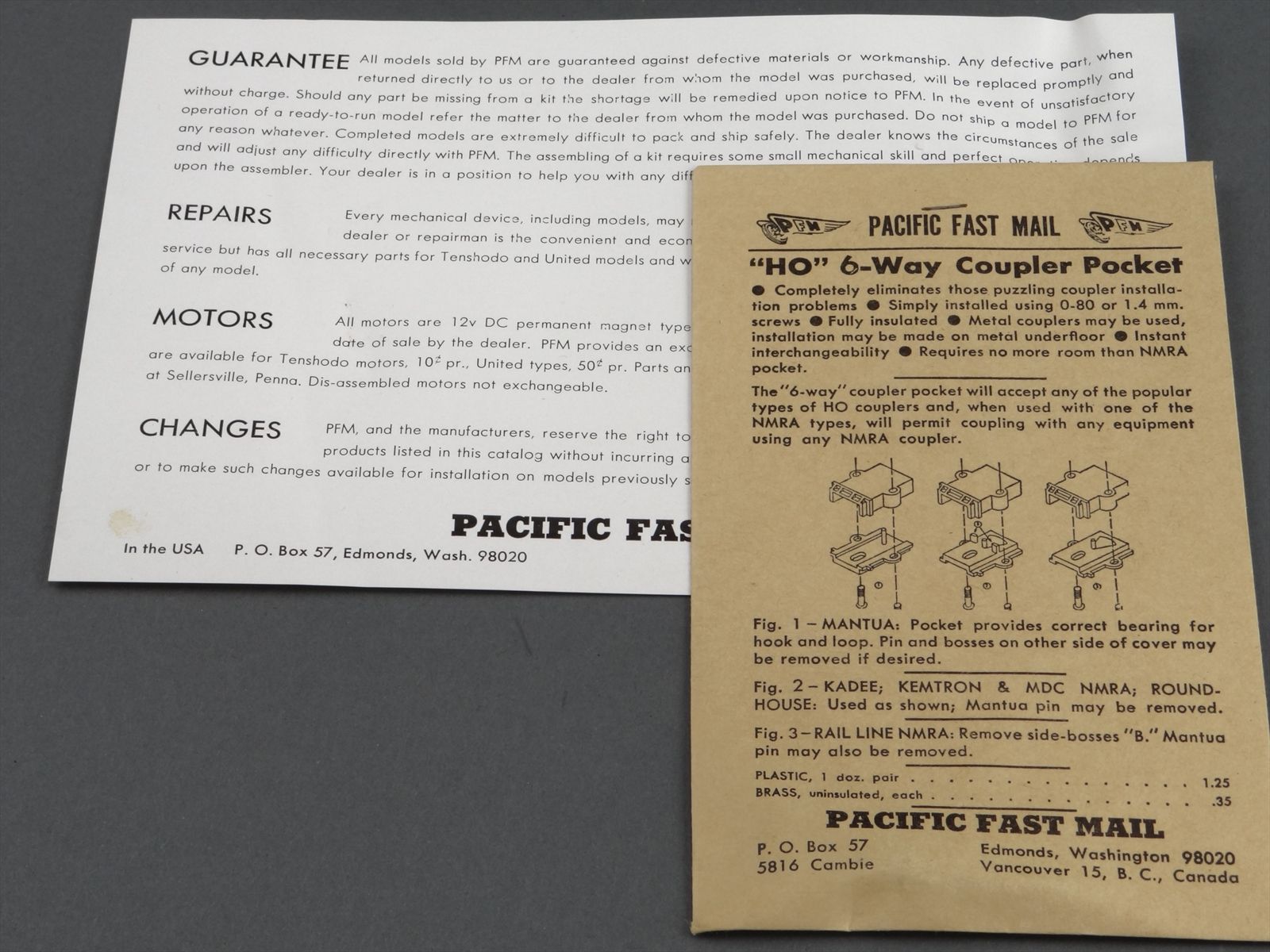 HO Brass Model Train PFM Pacific Fast Mail United ATSF Santa Fe 284