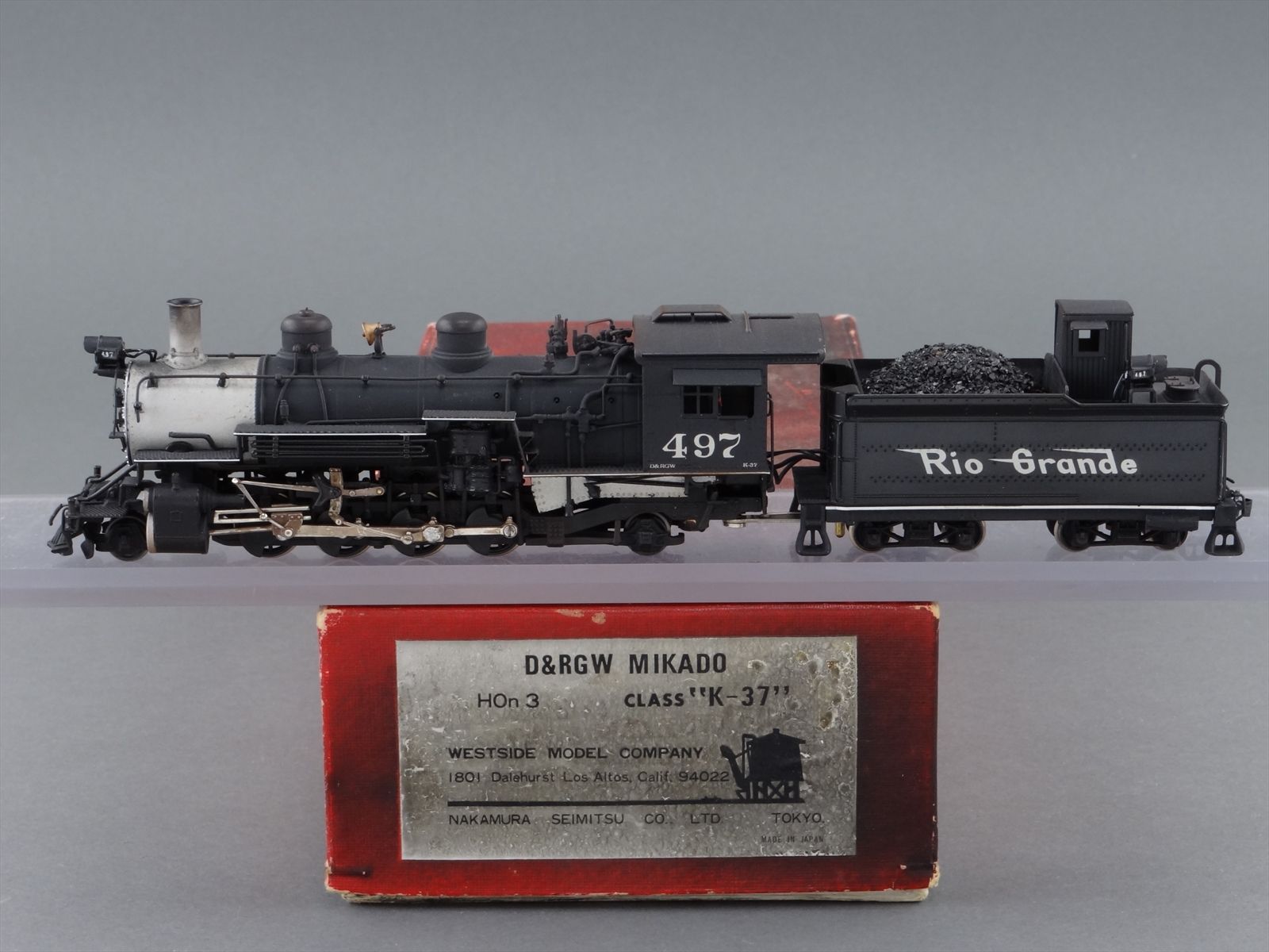 HOn3 Brass WMC Westside D&RGW Rio Grande 2-8-2 K-37 Mikado