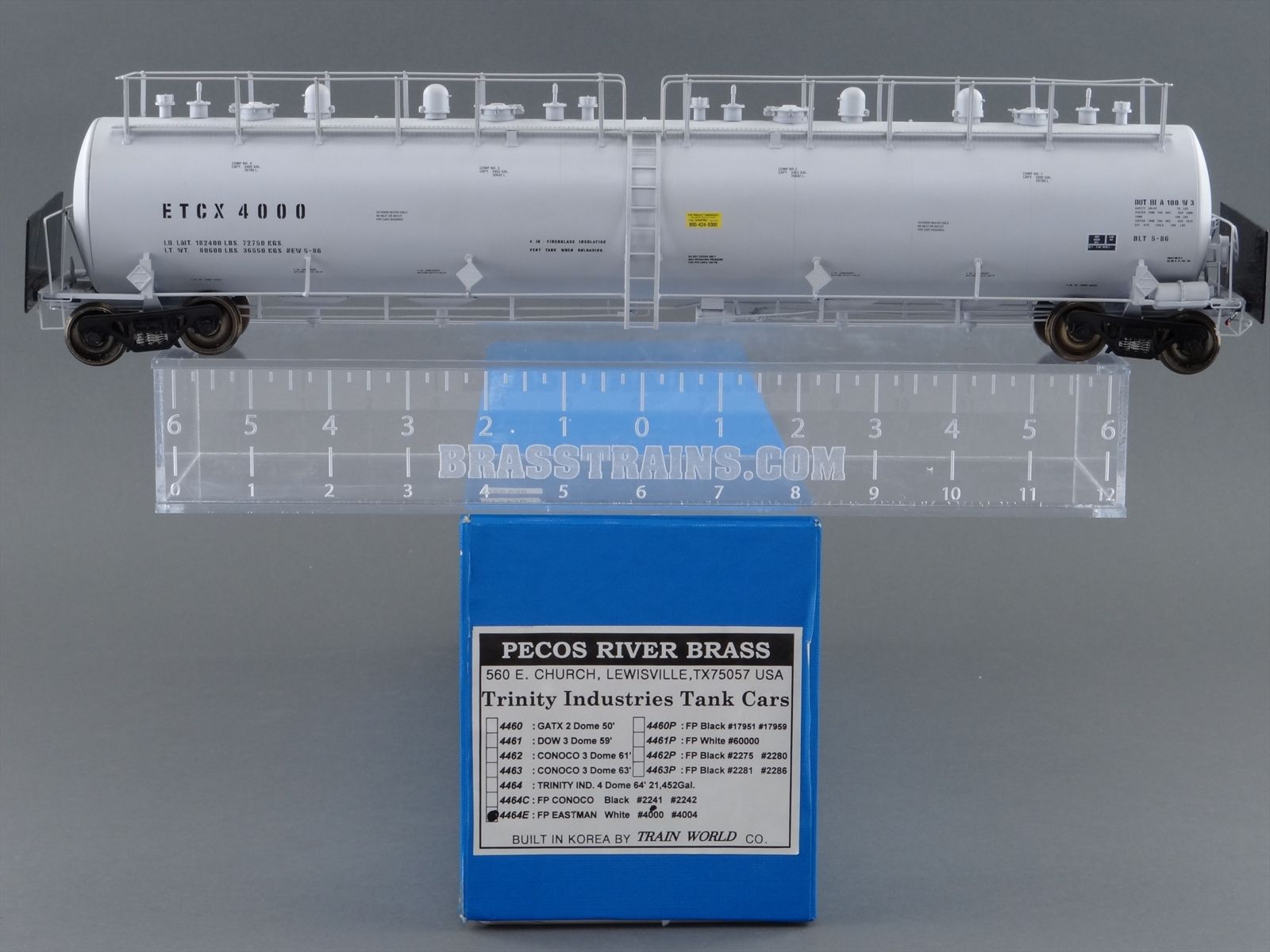 O Scale Pecos River Brass 4464E ETCX Eastman Trinity Industries 4-Dome ...