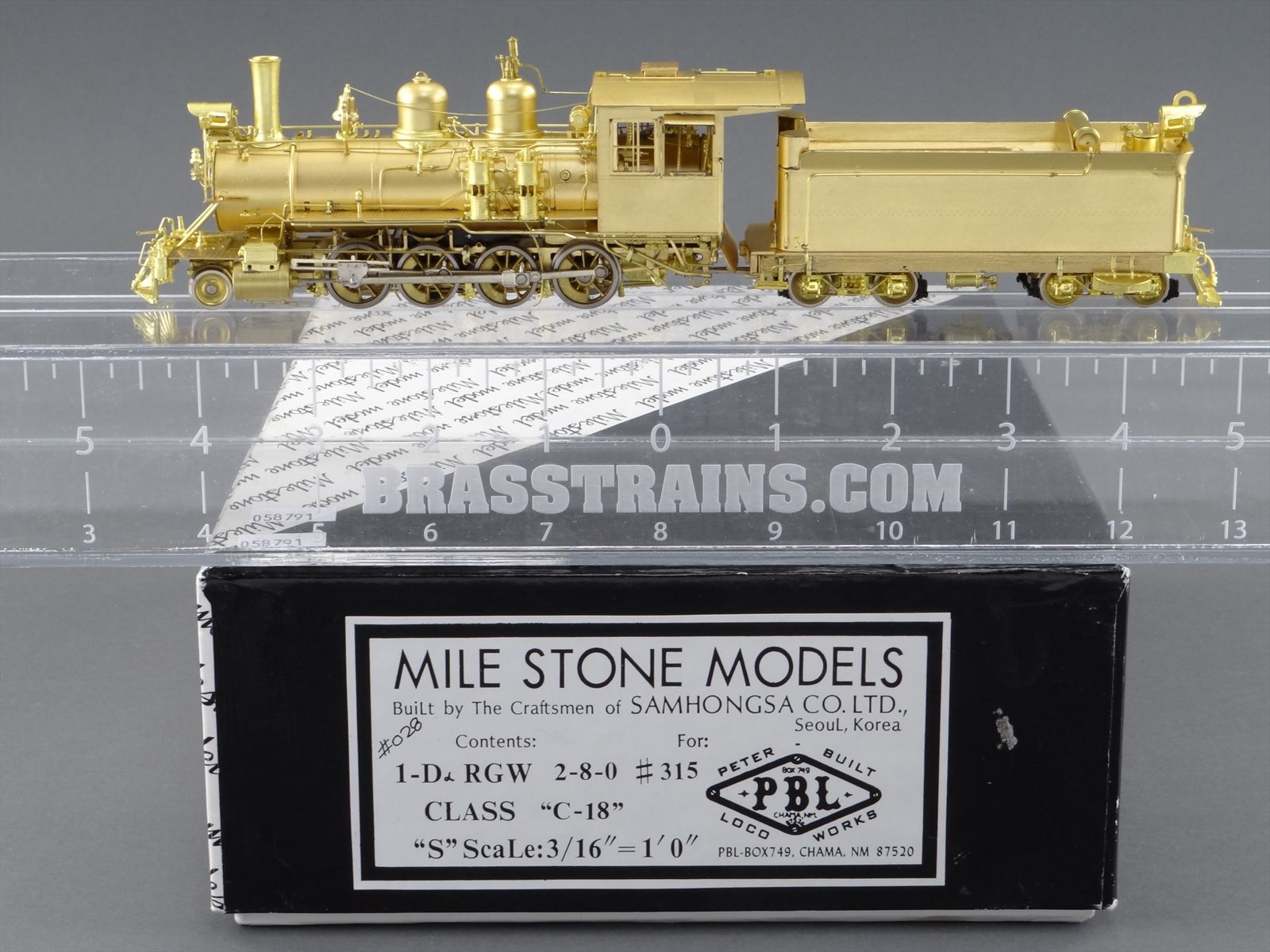 Sn3 Brass Model Train - PBL Milestone D&RGW Rio Grande 2-8-0 C