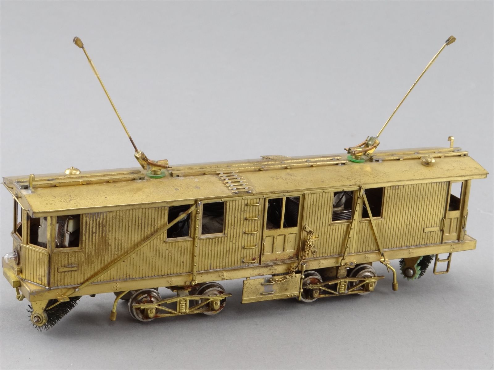 HO Brass Model Train - Huntington Powered Double Truck Street Sweeper
