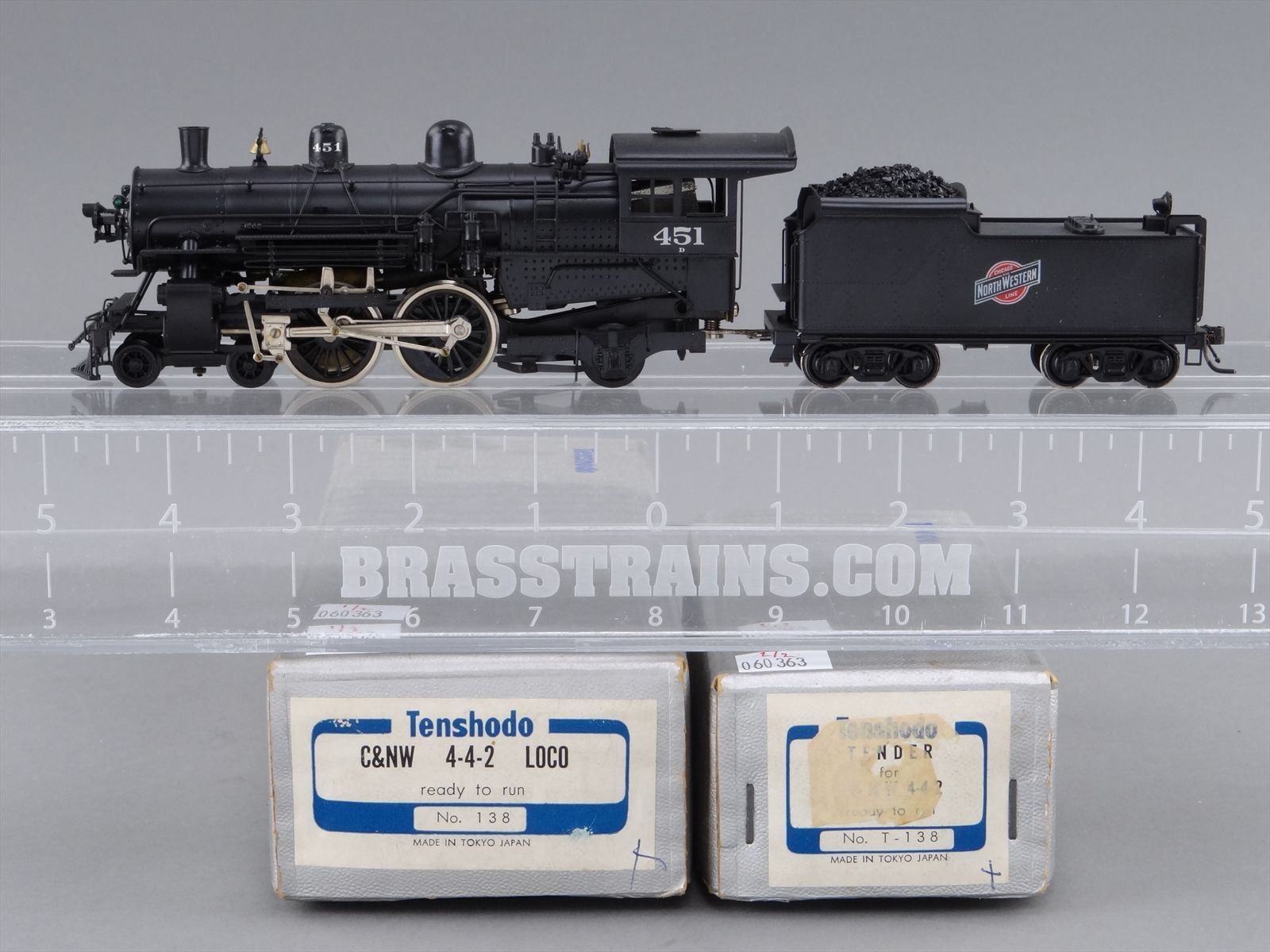 HO Brass Model Train - PFM 138 Tenshodo C&NW 4-4-2 Atlantic Steam #451 ...