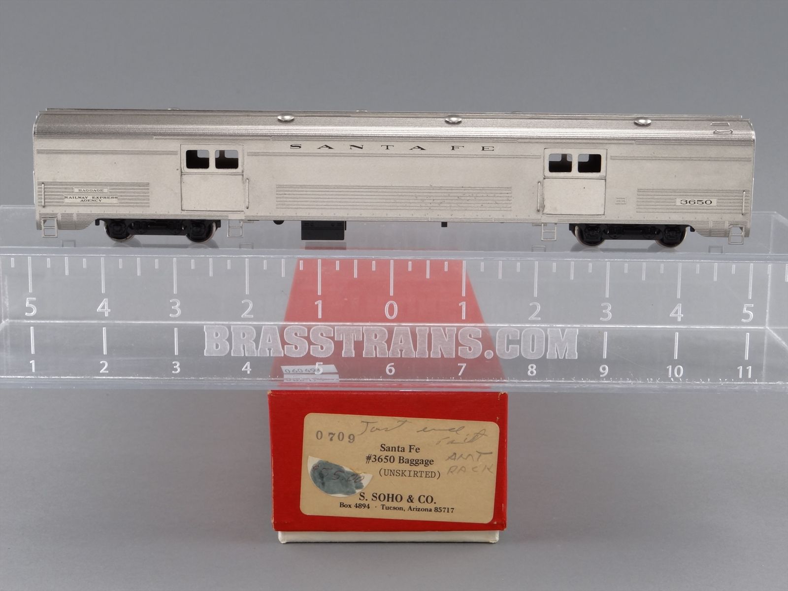 HO Brass SOHO 0709 ATSF Santa Fe #3650 Baggage Unskirted - Custom