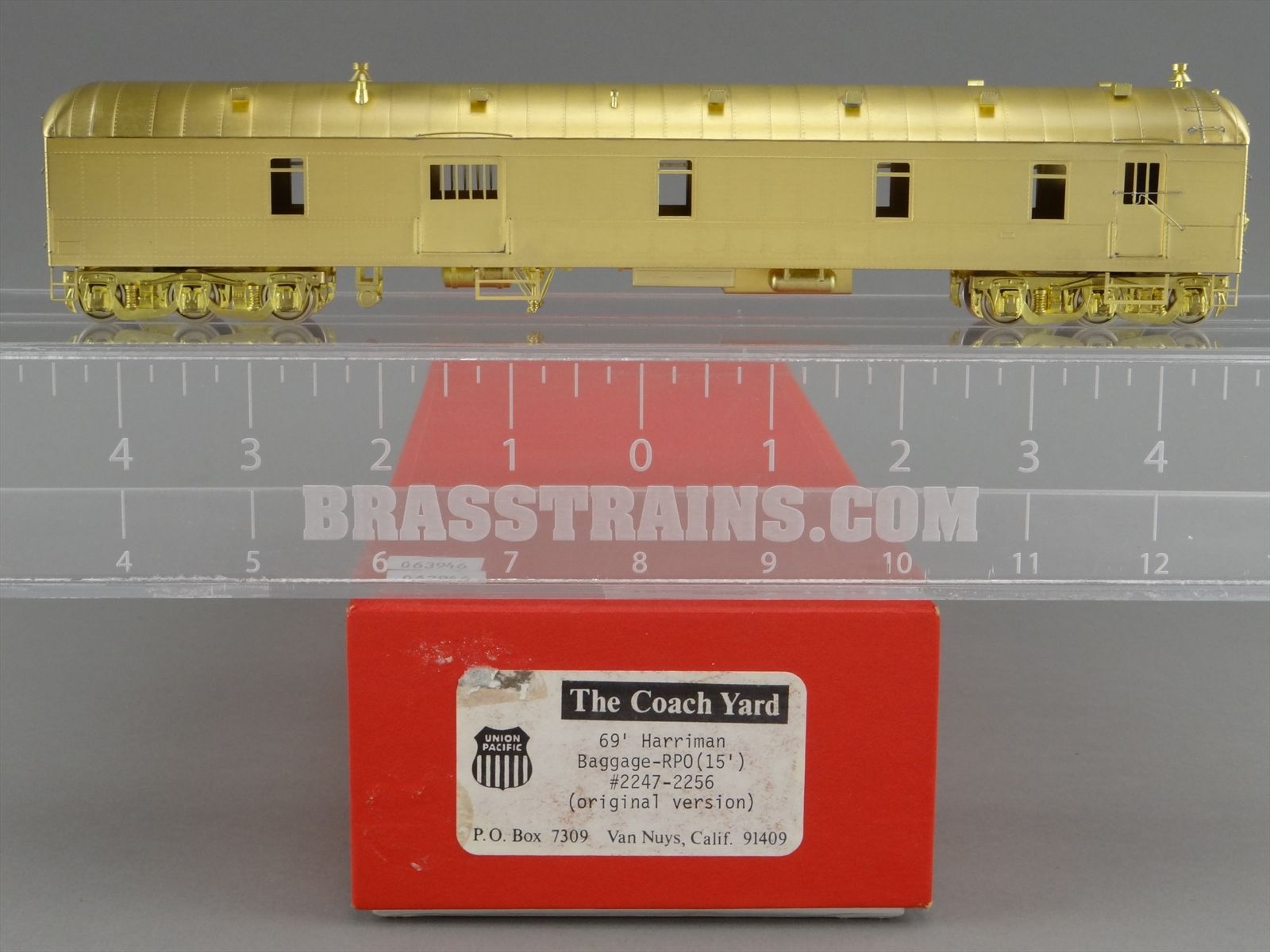 HO Brass TCY Coach Yard UP Union Pacific Harriman 69' Baggage RPO #2247 ...