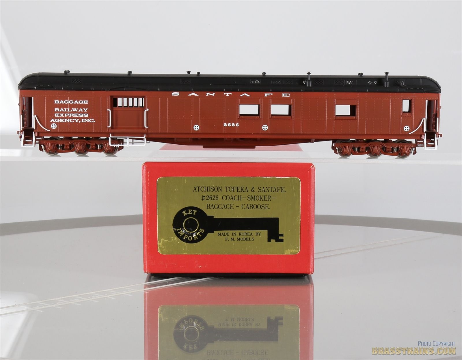 HO Brass Model Train Key AT&SF Coach Smoker Baggage Caboose Passenger ...