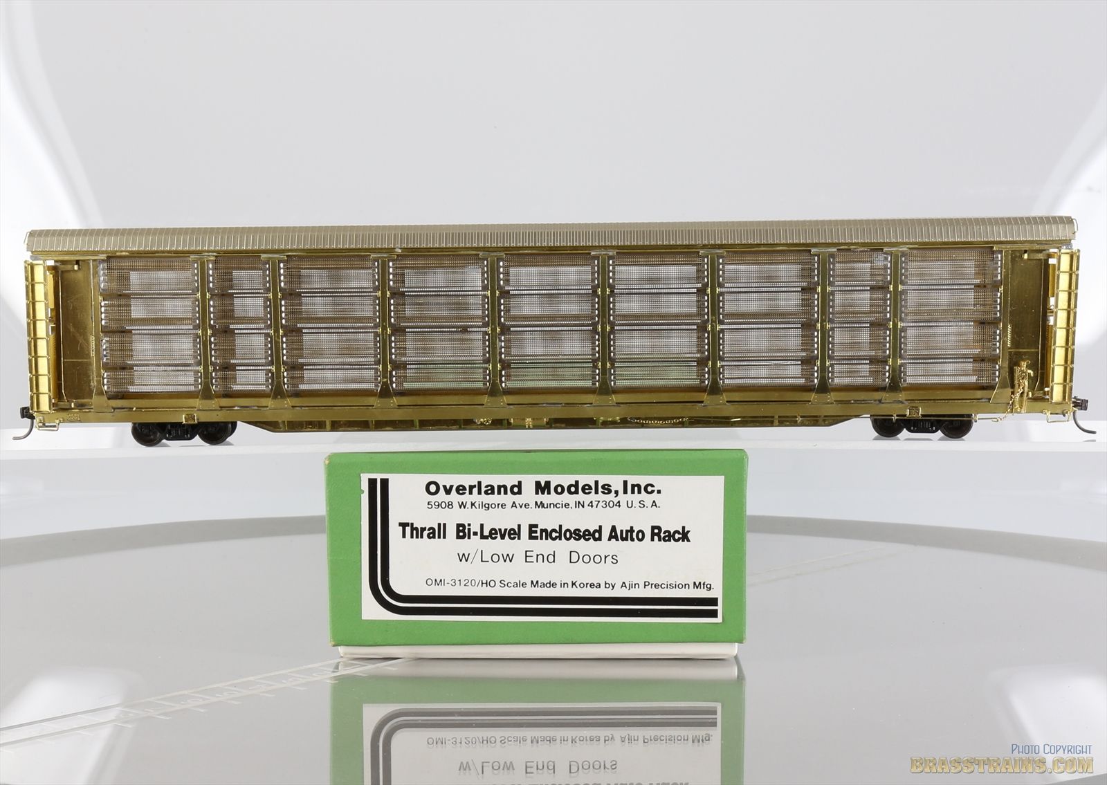 Old Ho Auto Rack HO Scale Brass Model Train - OMI 3120 Thrall Bi-Level Enclosed Auto ...