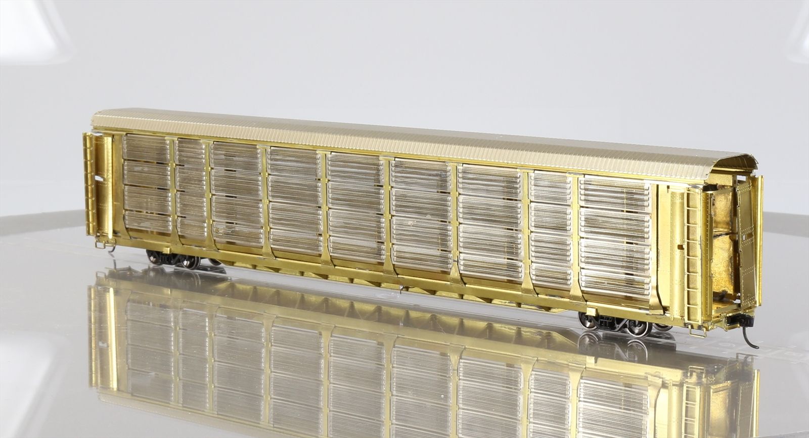 Old Ho Auto Rack HO Scale Brass Model Train - OMI 3120 Thrall Bi-Level Enclosed Auto ...