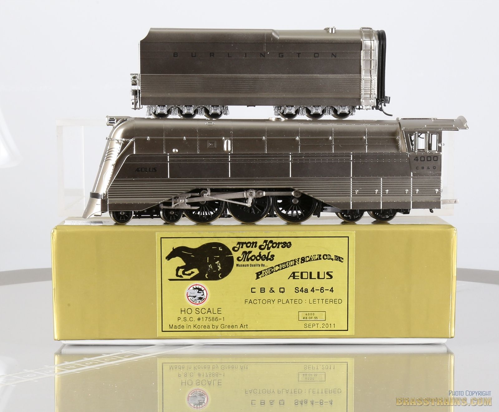 PSC クラウンシリーズ CB&Q 4-6-4 S-4a AEOLUS ROAD #4001 鉄道模型 Oゲージ ジャンク W4577237 HO Brass CON PSC - Precision Scale Co. CB\u0026Q - Burlington Route