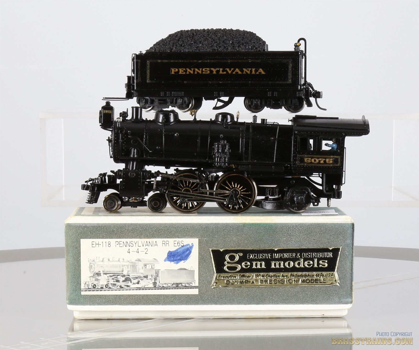 Gem/OLYMPIA HOゲージ PRR E-6s HO Brass Gem Models Olympia PRR Pennsylvania 4-4-2 E6s Atlantic