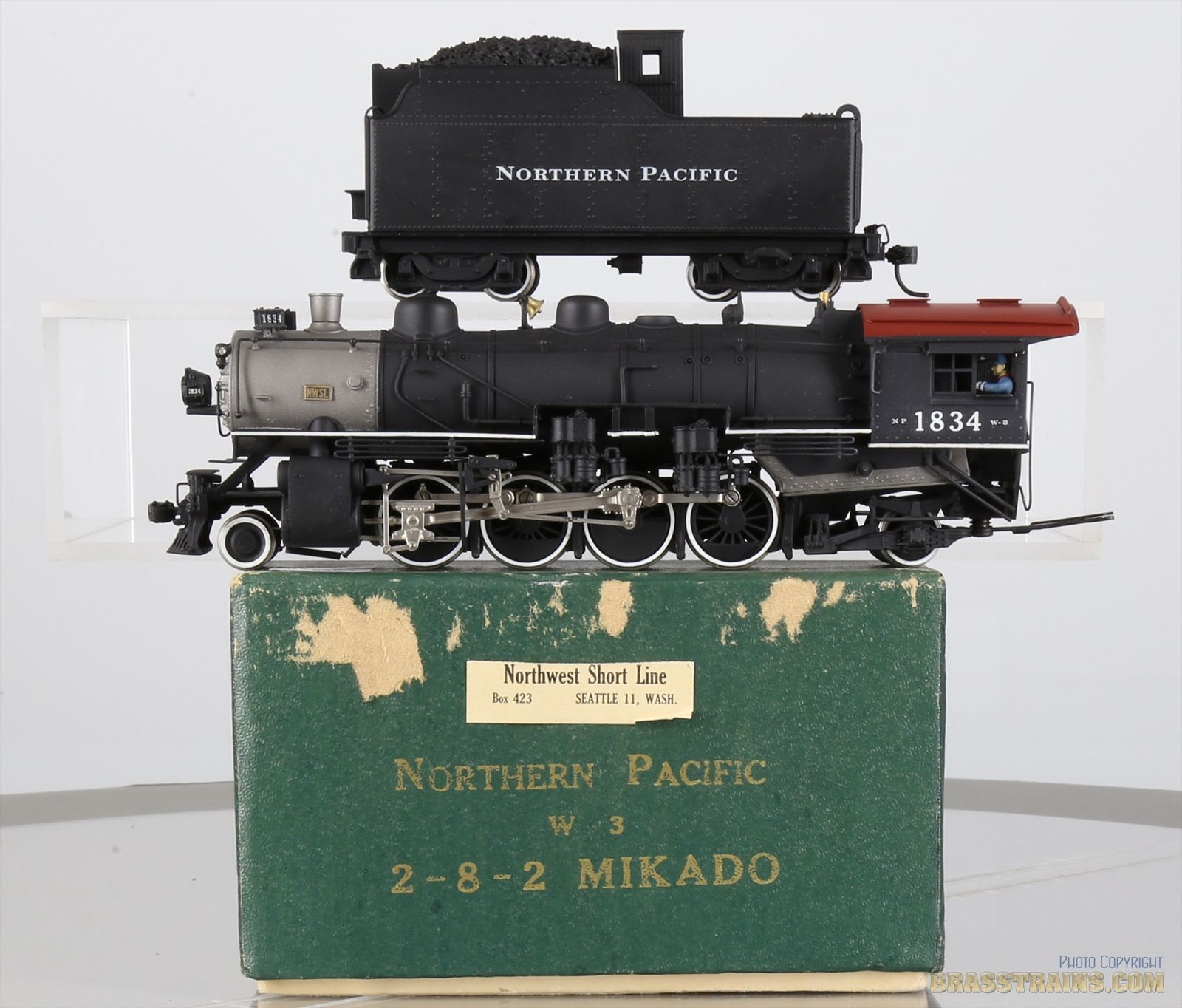 HO Brass NWSL NP Northern Pacific 2-8-2 W-3 Mikado #1834 - Custom
