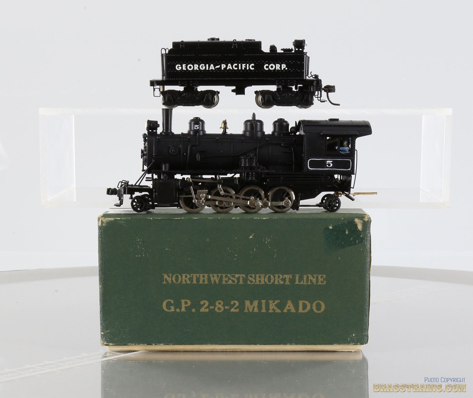 NWSL IA-PACIFIC No. 9 2-6-2T塗装済み完成品 HO Brass Model Train - NWSL GP Georgia Pacific 2-8-2 Logging Loco