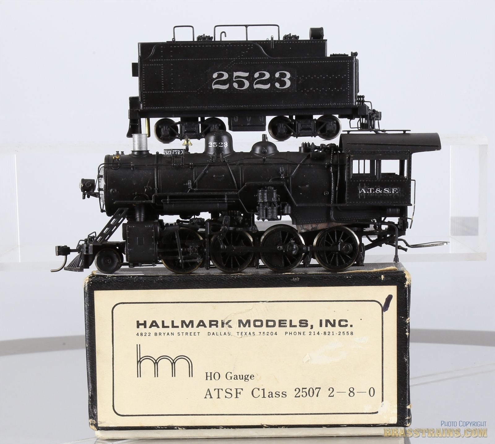 Hallmark Model H HO Scale Brass Model Train - HM Hallmark Models AT&SF Santa Fe 2-8-0 ...