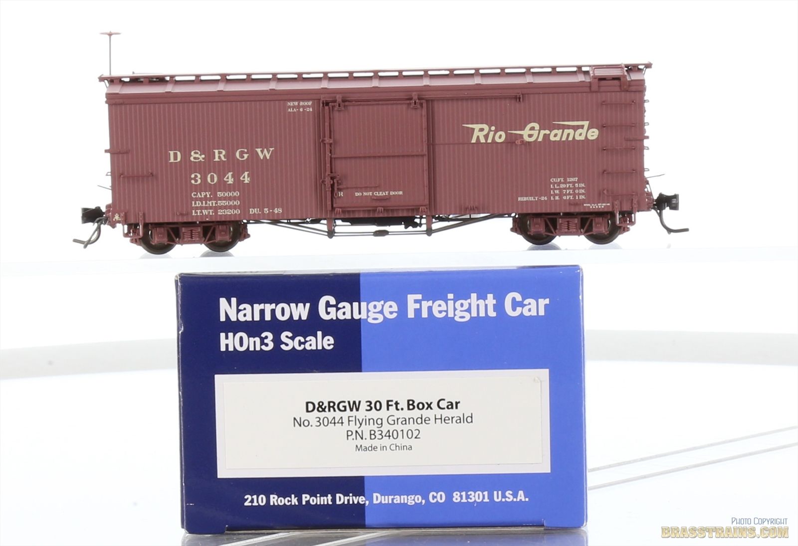 HOn3 Scale Model Freight Car Blackstone PN B340102 D&RGW Rio Grande