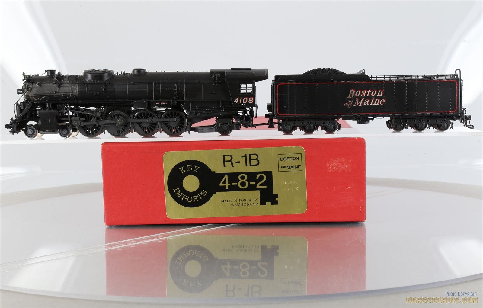 HO Brass Model Train - Key B&M Boston & Maine R-1b 4-8-2