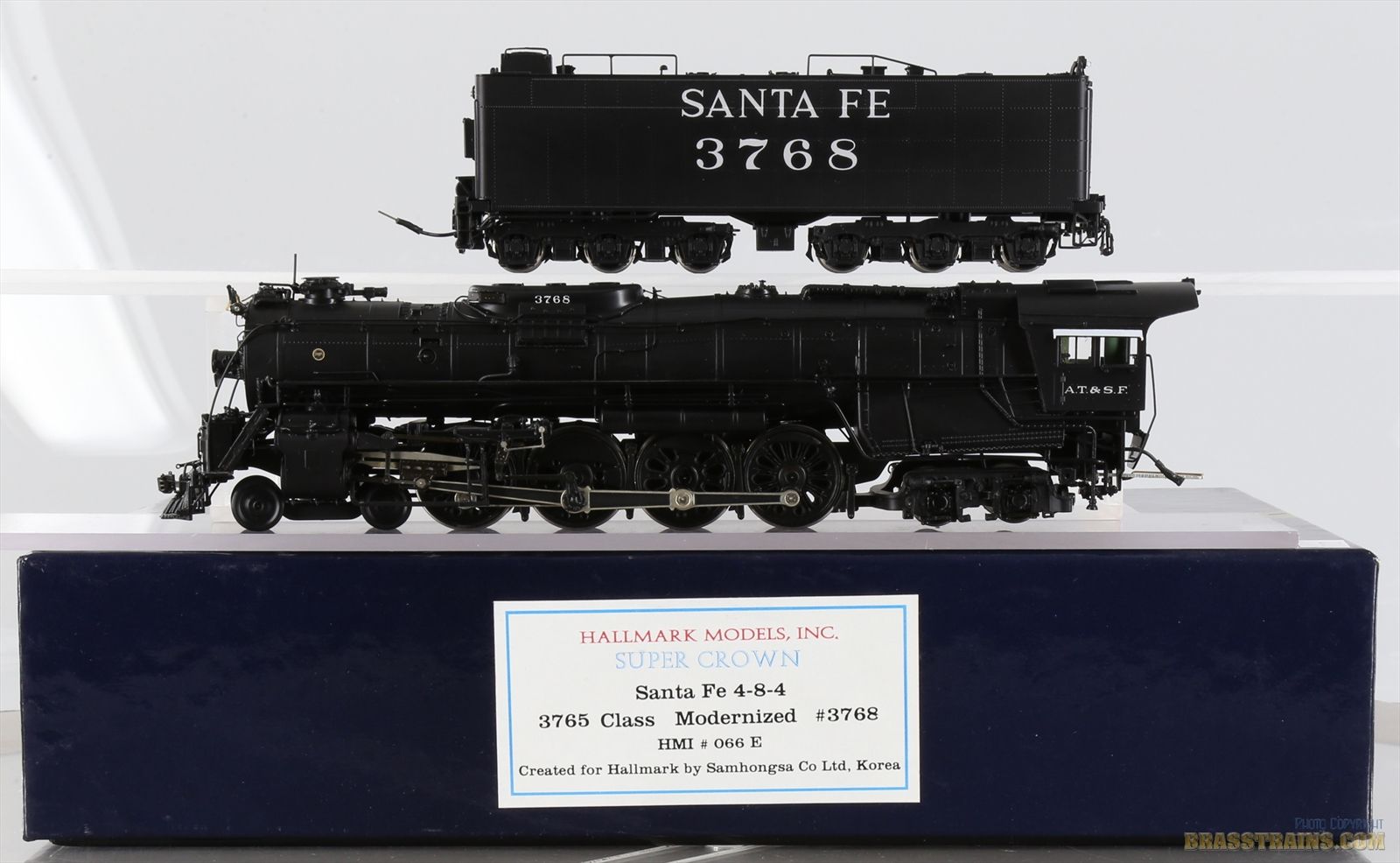 Hallmark Model H HO Brass Model - HM Hallmark Super Crown AT&SF 4-8-4 #3768 Modernized - F/P