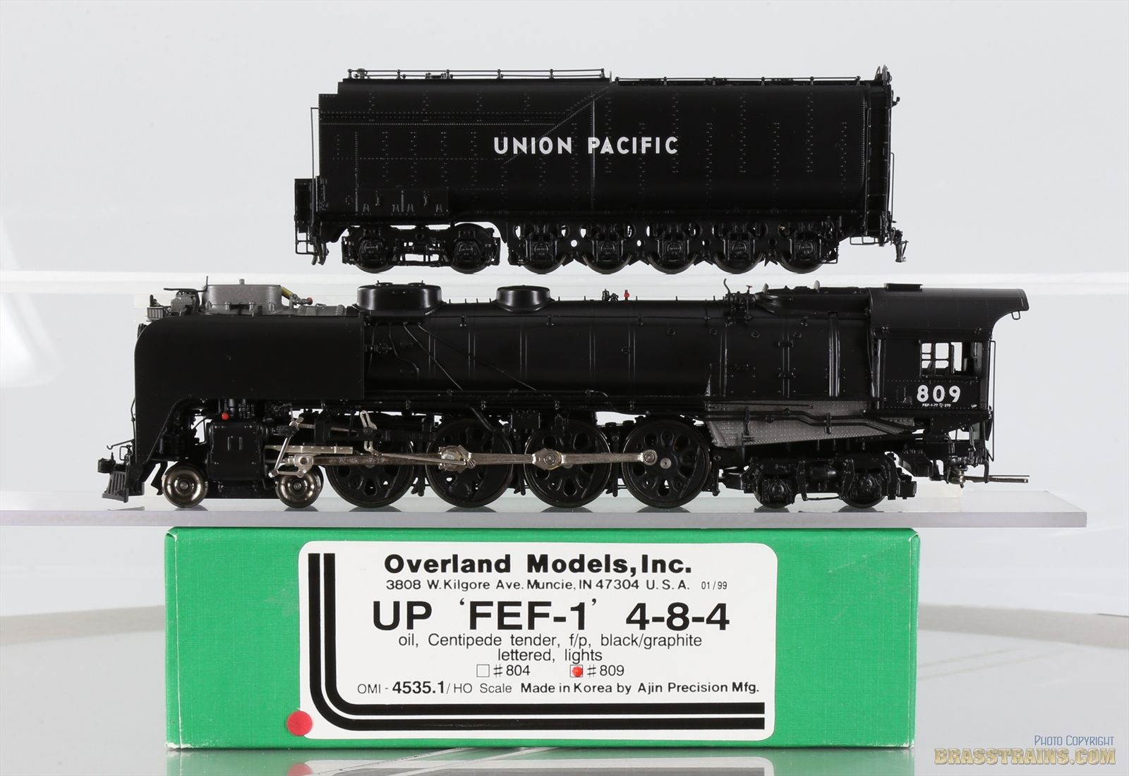 HO Brass Model - OMI 4535.1 UP Union Pacific FEF-1 4-8-4 Black