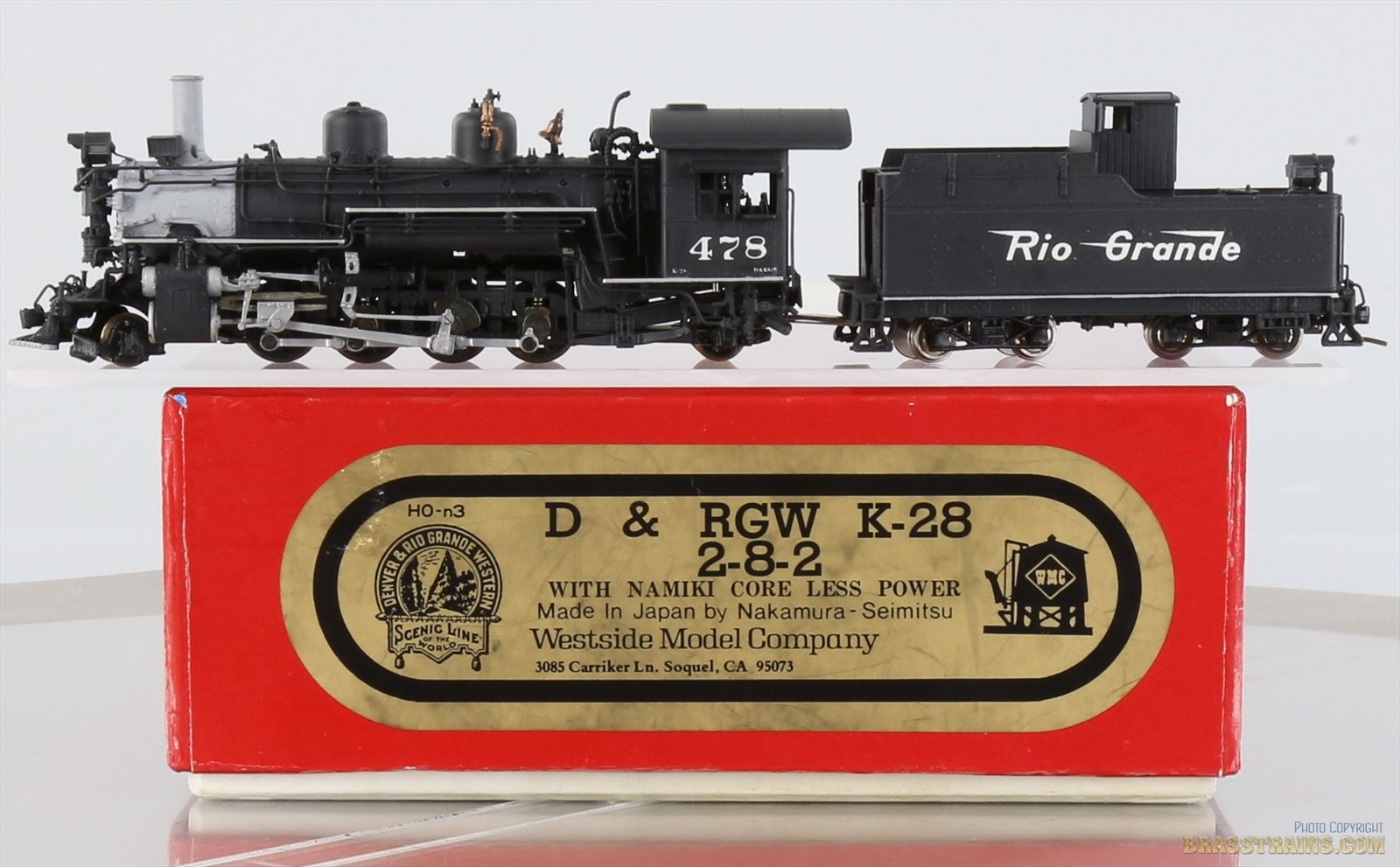 HOn3 Brass Model Train - WMC Westside D&RGW 2-8-2 K-28