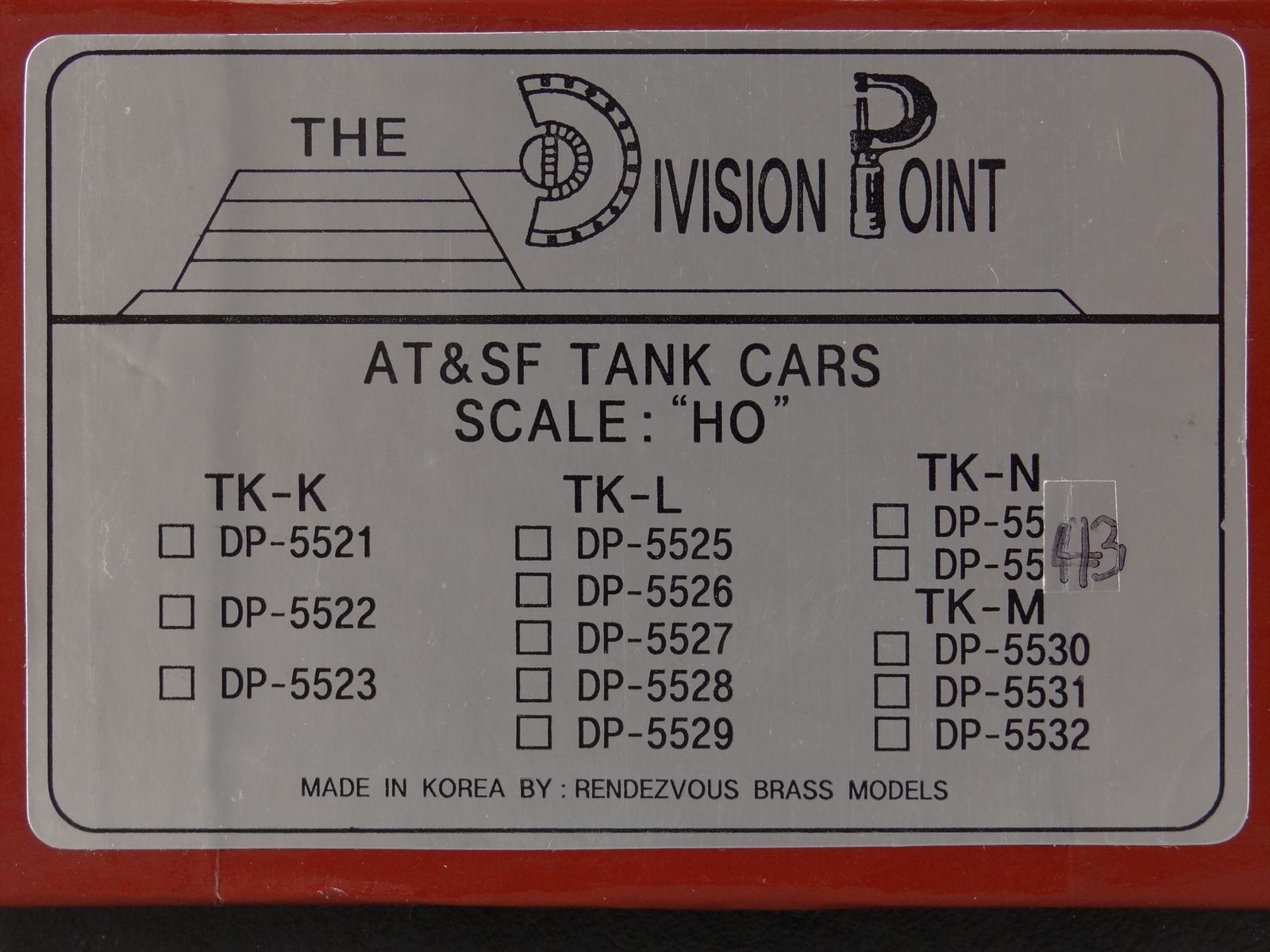HO Brass Model Train - Division Point DP-5543 - ATSF Santa Fe Tank Car ...