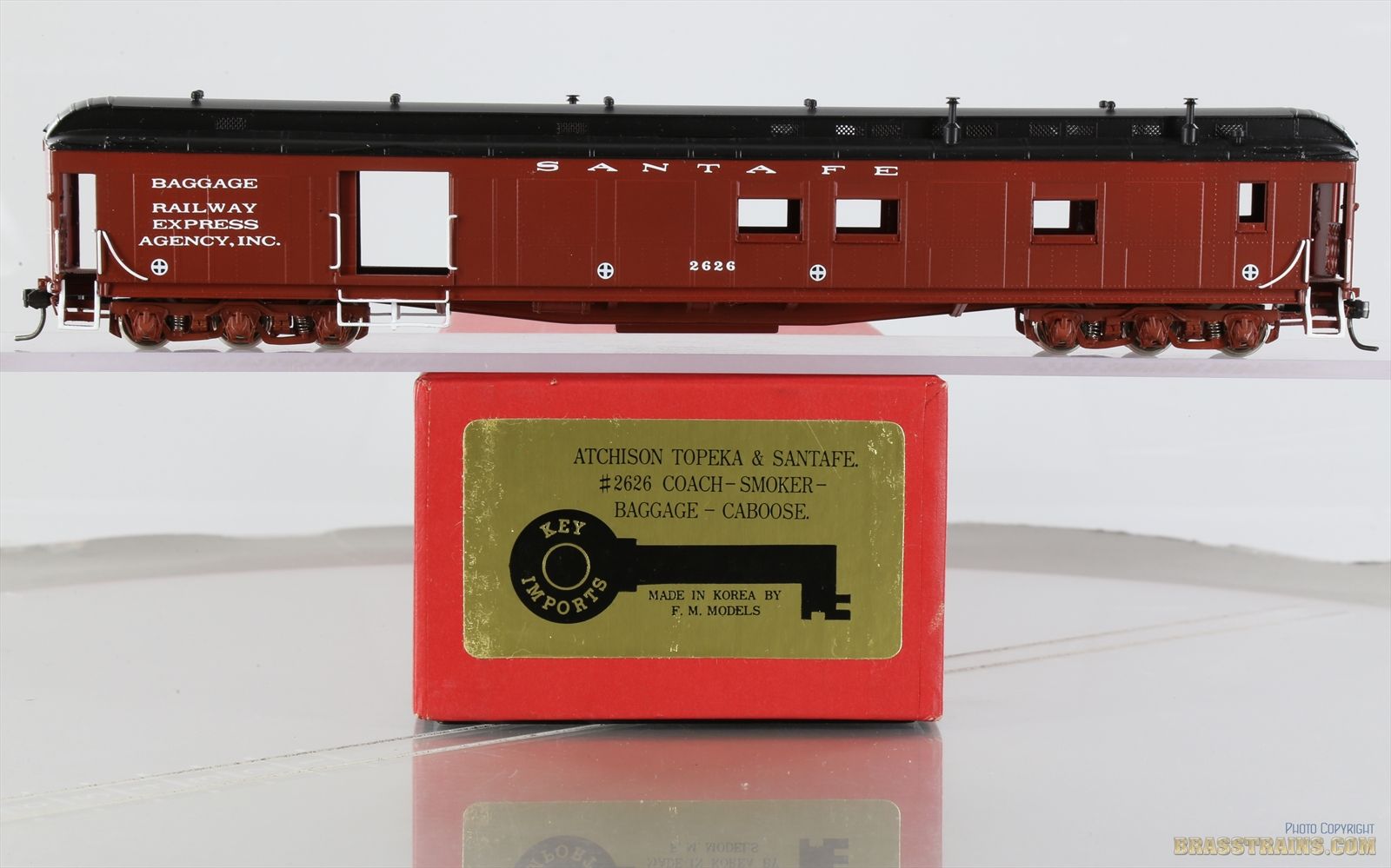 HO Brass Model Train Key AT&SF Coach Smoker Baggage Caboose Passenger ...