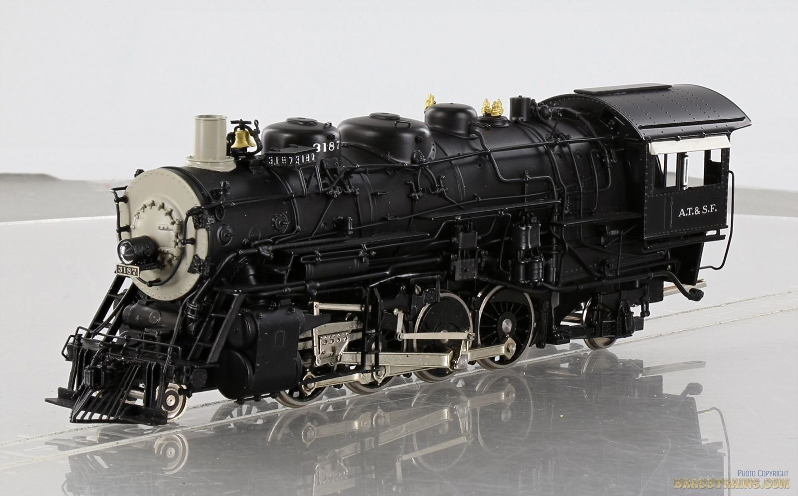 HO Brass Model - KEY CS #71 ATSF Santa Fe Late Run 2-8-2 #3187 - F/P