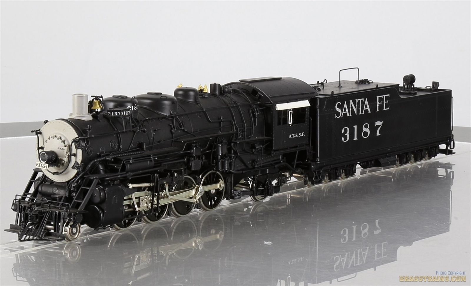 HO Brass Model - KEY CS #71 ATSF Santa Fe Late Run 2-8-2 #3187 - F/P