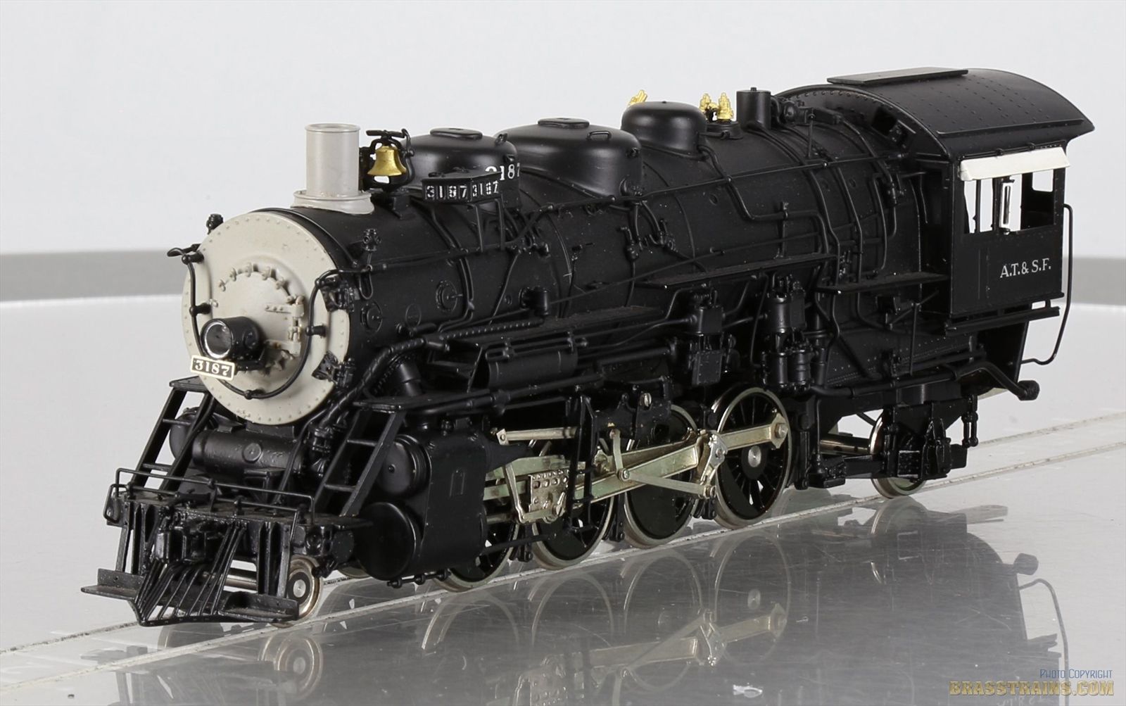 HO Brass Model - KEY CS #71 ATSF Santa Fe Late Run 2-8-2 #3187 - F/P