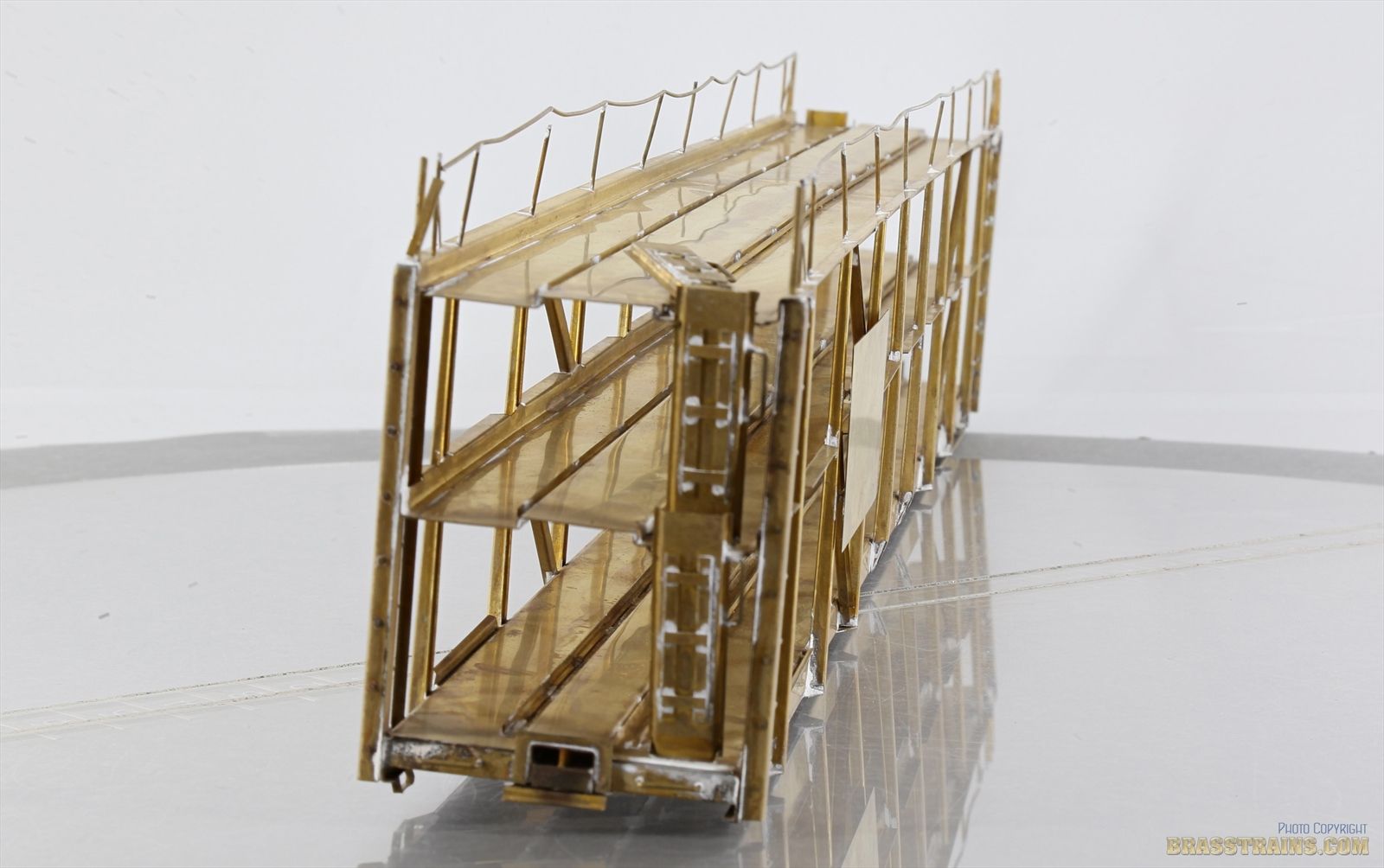 Class One Model Works Auto Racks O Scale Brass Model - METALON - 85' Tri-Level Auto Rack with Working ...