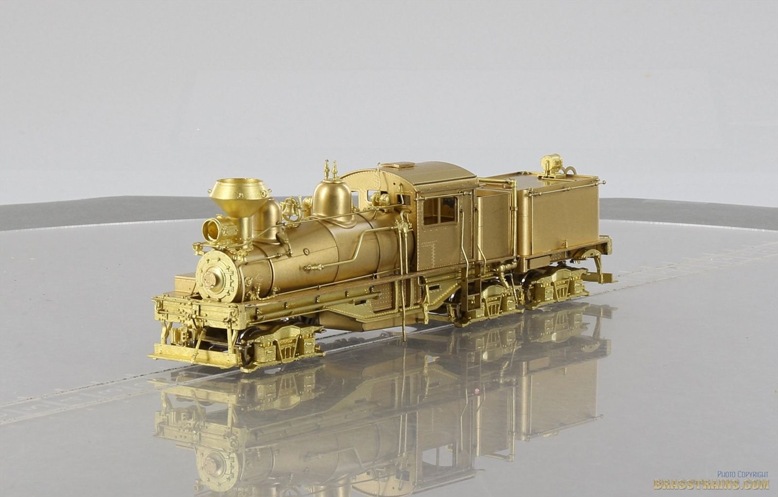 HO Brass Model - Key Cass Scenic Railway #4 - Unpainted Three Truck Shay