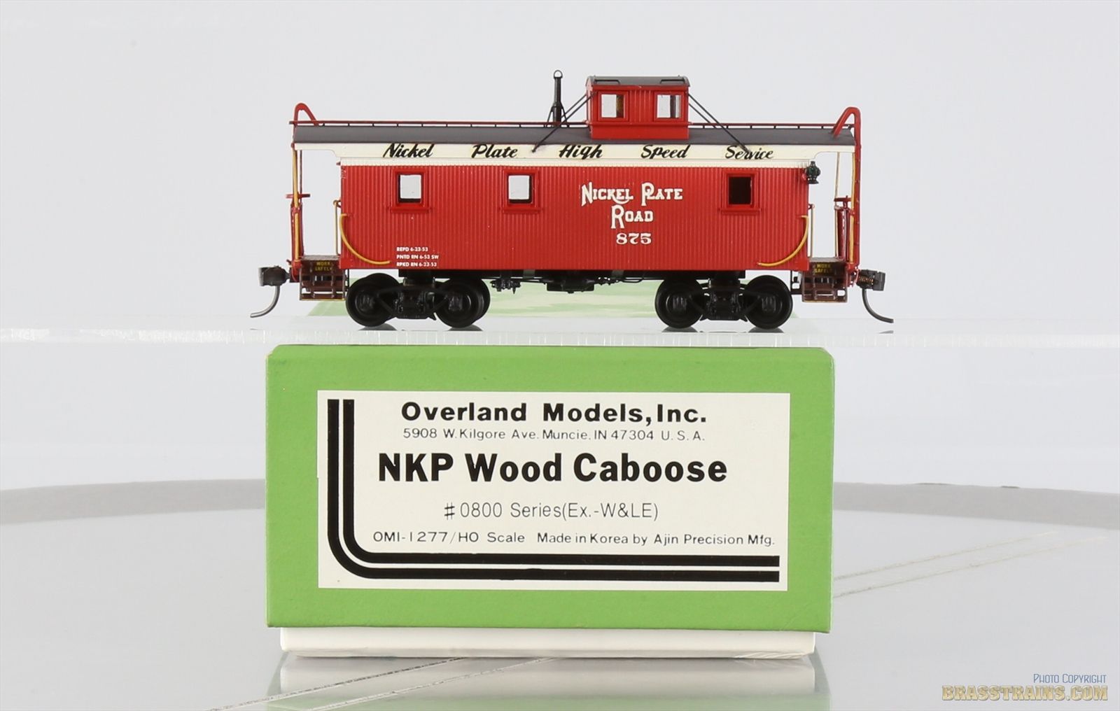 HO Brass Model - OMI 1277 Custom NKP Nickel Plate Wood Caboose