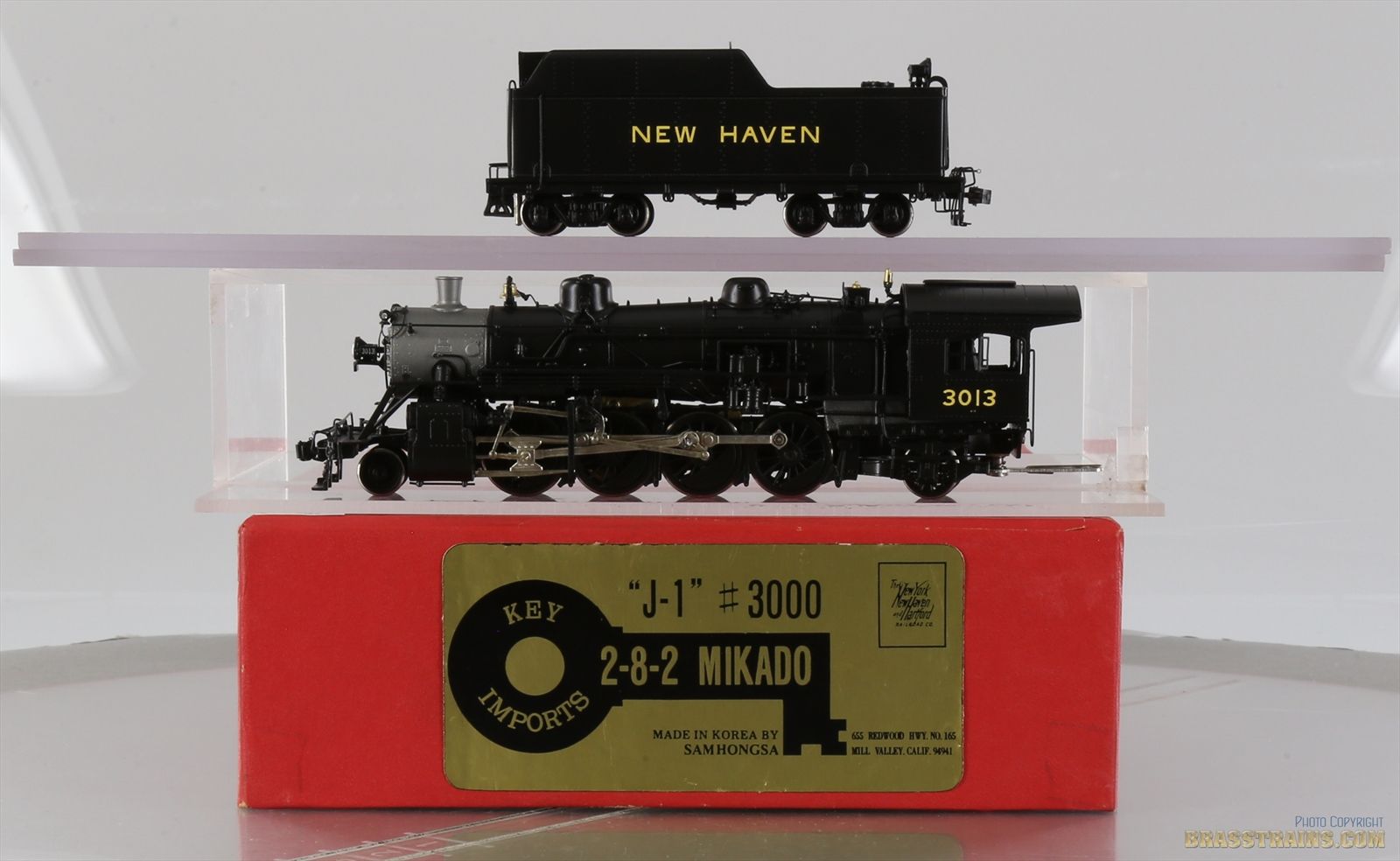HO Brass Model Train - Key NH New Haven 2-8-2 J-1 Mikado #3013