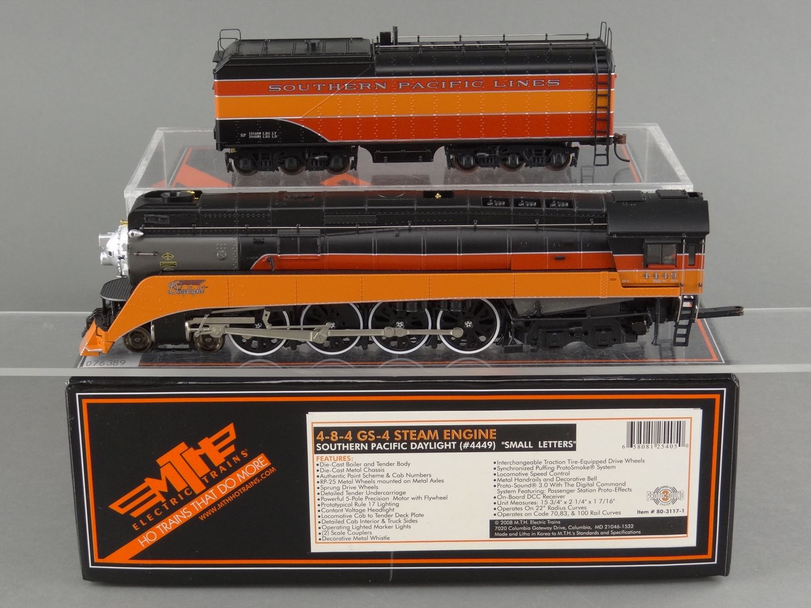HO Brass Model - MTH 80-3117-1 SP #4449 Daylight 4-8-4 GS-4