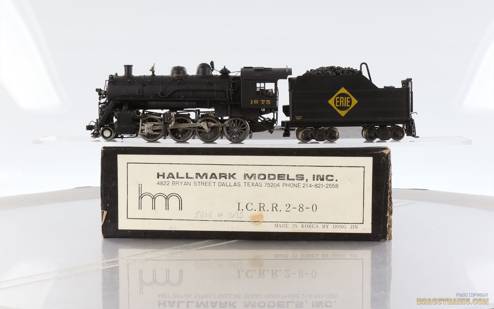Hallmark Model H HO Brass Model - HM Hallmark ERIE 2-8-0 #1675 - Custom Painted