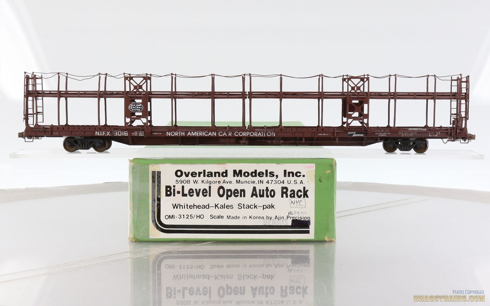 HO Brass Model - OMI 3125 Bi-Level Open Auto Rack NIFX #9066 - Custom