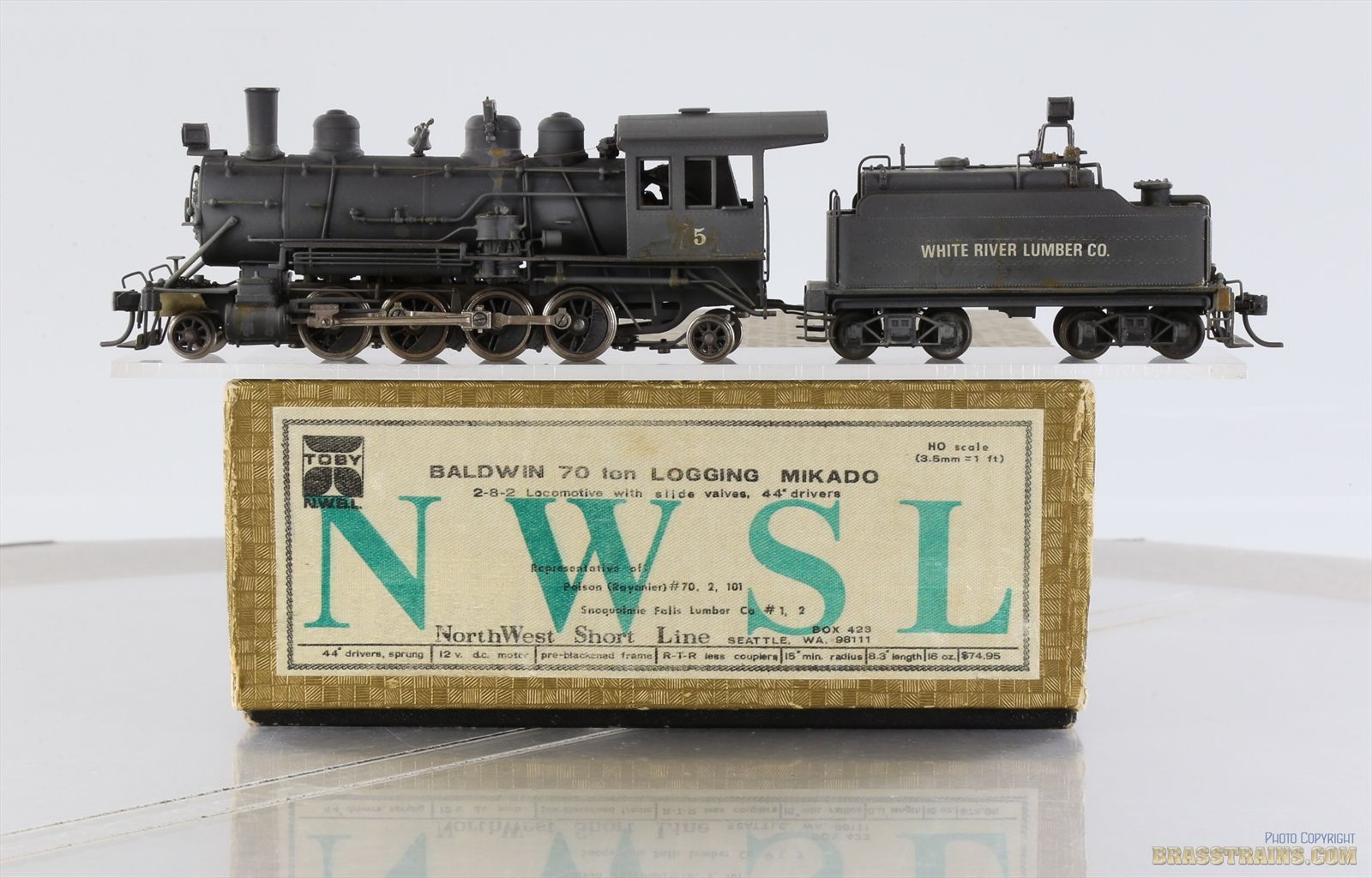 HO Brass Model - NWSL Toby Baldwin 2-8-2 70-Ton Logging Mikado