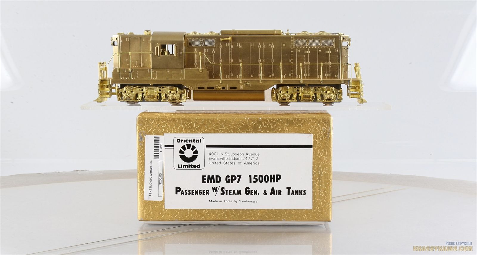 HO Brass Model - Oriental EMD GP7 Passenger W/Steam Generators ...