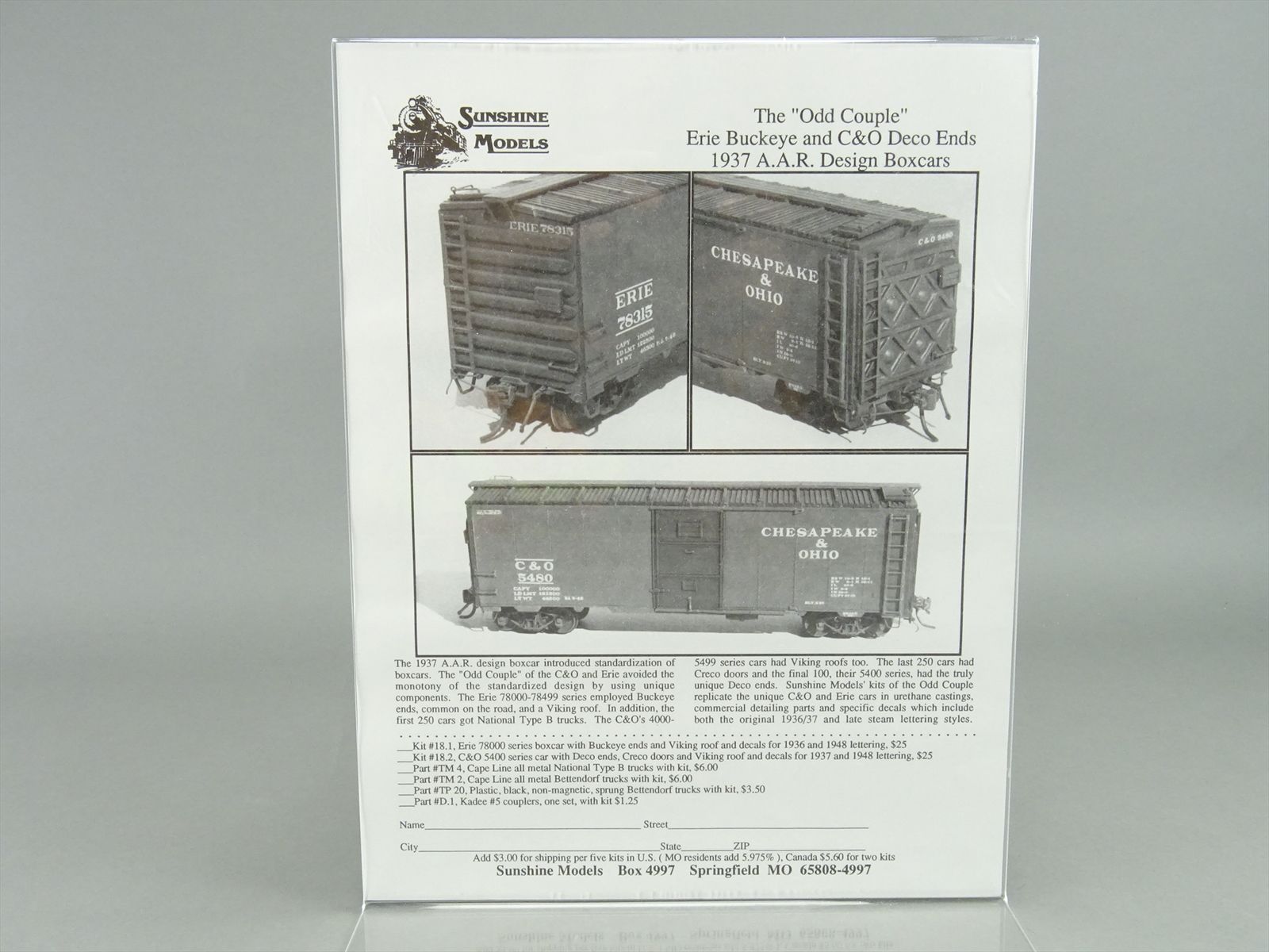 HO Unassembled Kit - Sunshine 16.2 AT&SF Santa Fe RR 5-9, 11 Reefer w ...
