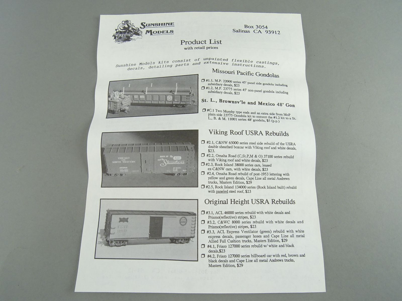 HO Unassembled Kit - Sunshine 16.2 AT&SF Santa Fe RR 5-9, 11 Reefer w ...