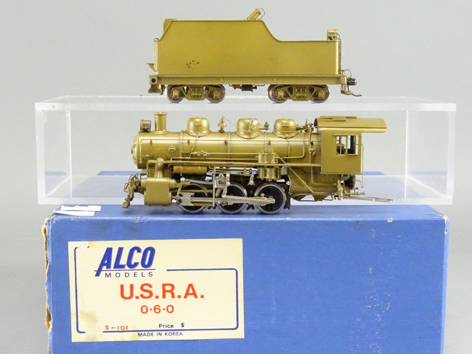 HO Scale Brass Model Steam Locomotive - ALCO S-101 USRA 0-6-0 - Unpainted