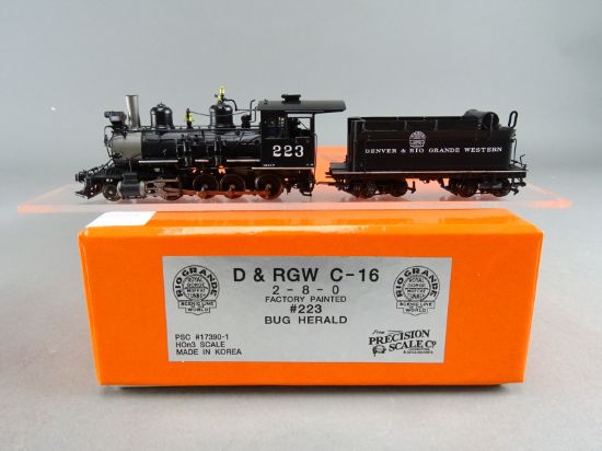 HOn3 Brass Model - PSC 17390-1 D&RGW Rio Grande C-16 2-8-0